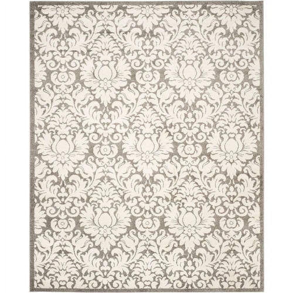 Amherst AMT427 Power Loomed Area Rug - Dark Grey/Beige - 7' Round - Safavieh.
