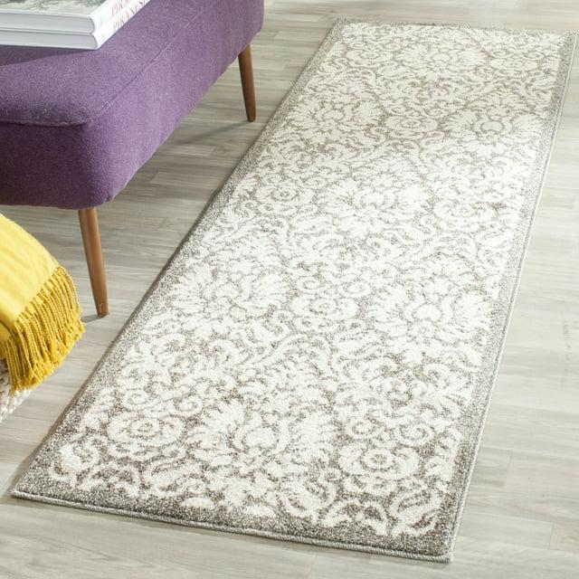 Amherst AMT427 Power Loomed Indoor Runner Rug - Dark Grey/Beige - 2'3"x15' - Safavieh