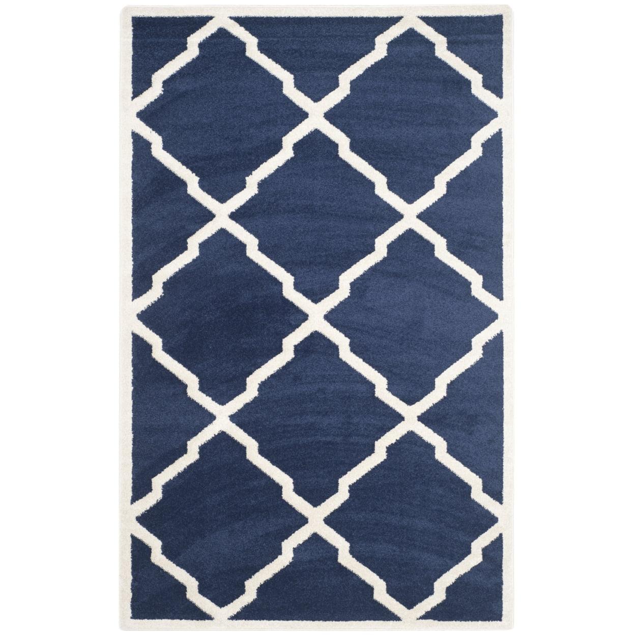 Amherst AMT421 Power Loomed Indoor Area Rug - Navy/Beige - 5'3"x8' - Safavieh