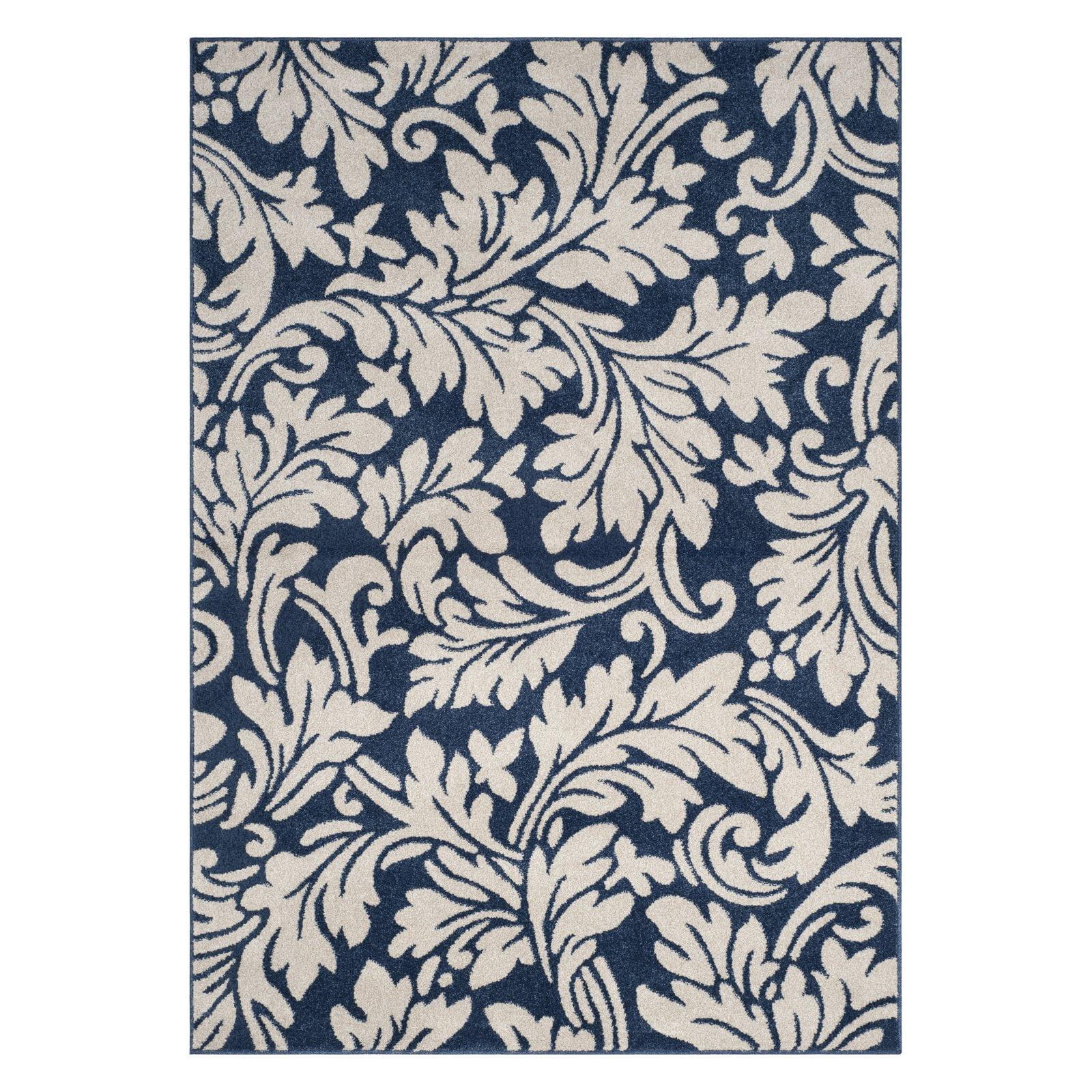 Amherst AMT425 Power Loomed Indoor Area Rug - Navy/Ivory - 4'x6' - Safavieh