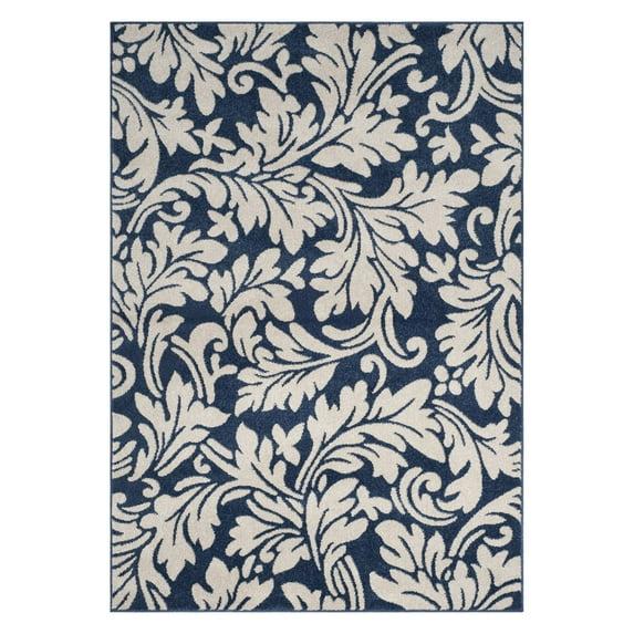 Amherst AMT425 Power Loomed Indoor Area Rug - Navy/Ivory - 4'x6' - Safavieh