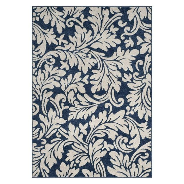 Amherst AMT425 Power Loomed Indoor Area Rug - Navy/Ivory - 4'x6' - Safavieh