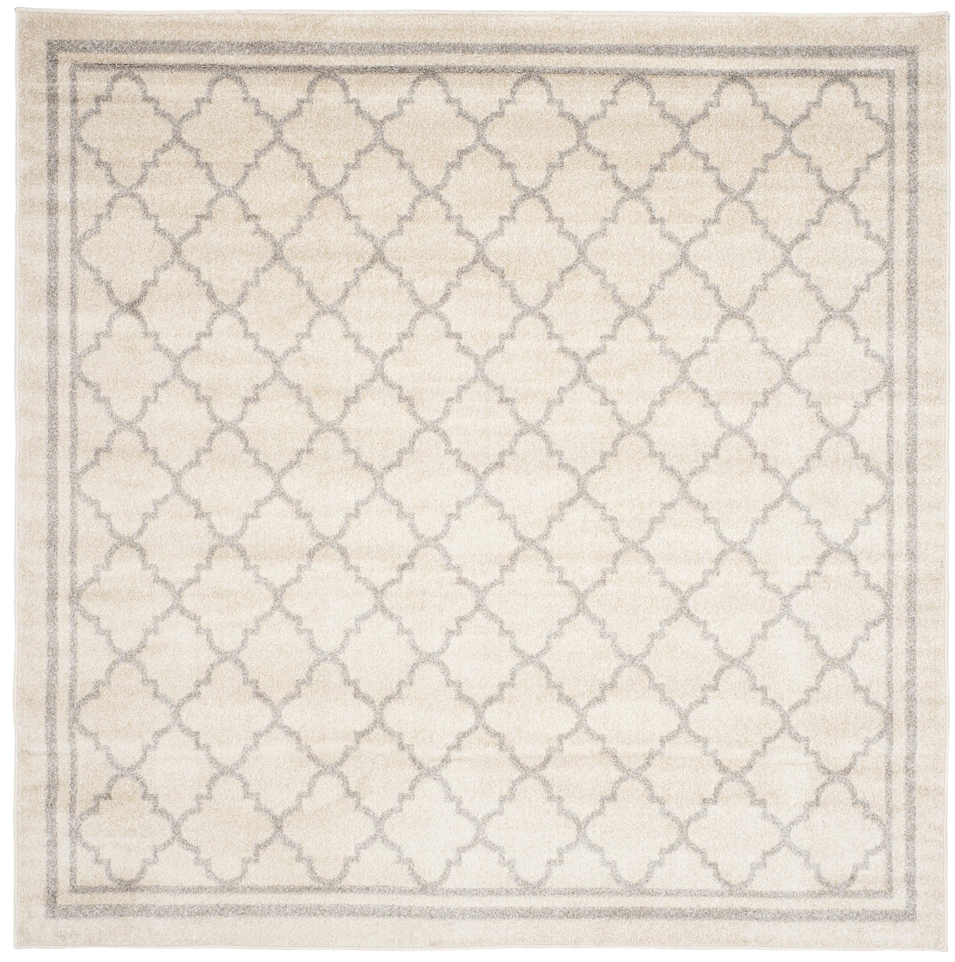 Amherst AMT422 Power Loomed Indoor Area Rug - Beige/Light Grey - 8'x8' - Safavieh