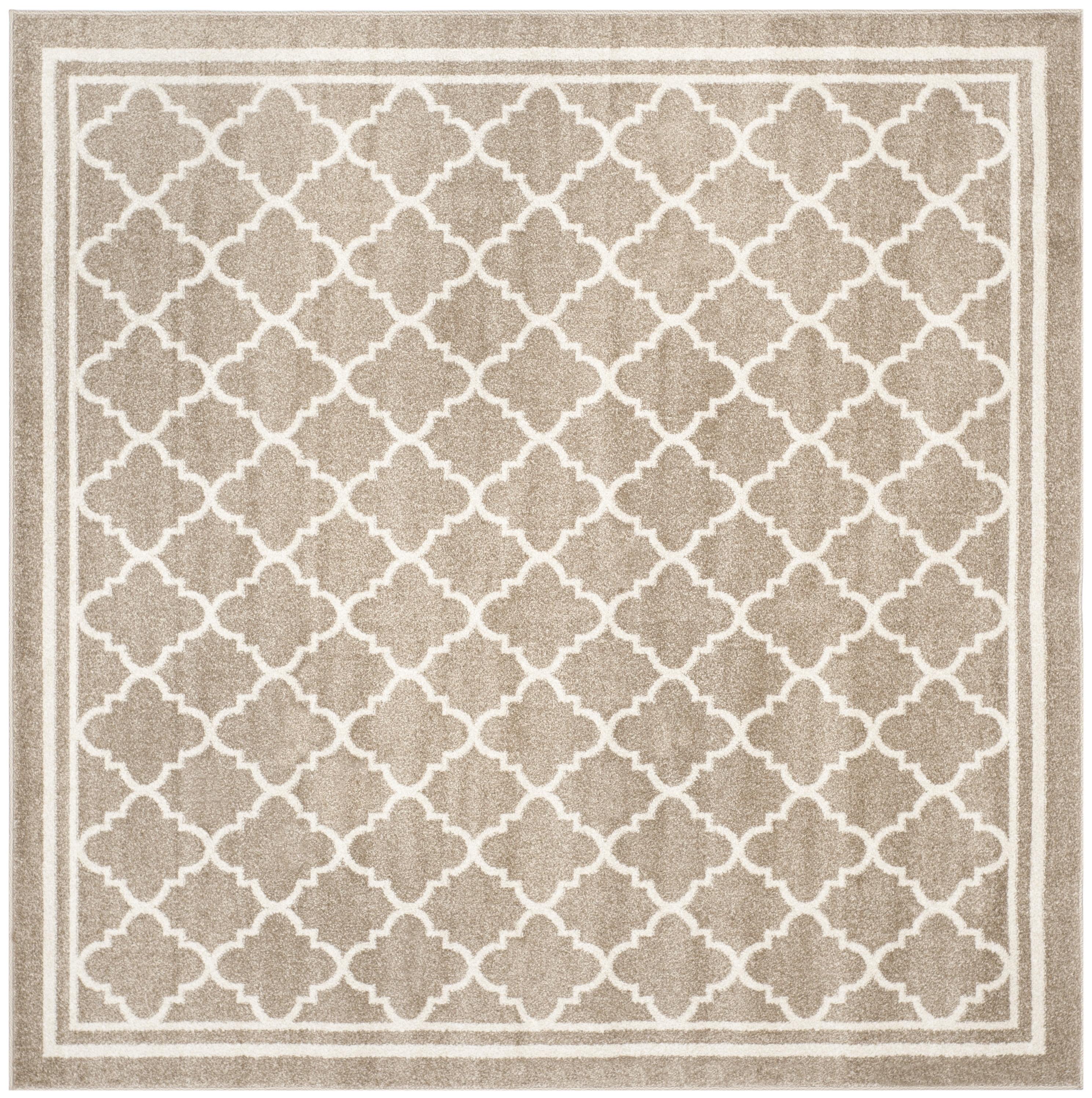 Amherst AMT422 Power Loomed Indoor Area Rug - Wheat/Beige - 8'x8' - Safavieh