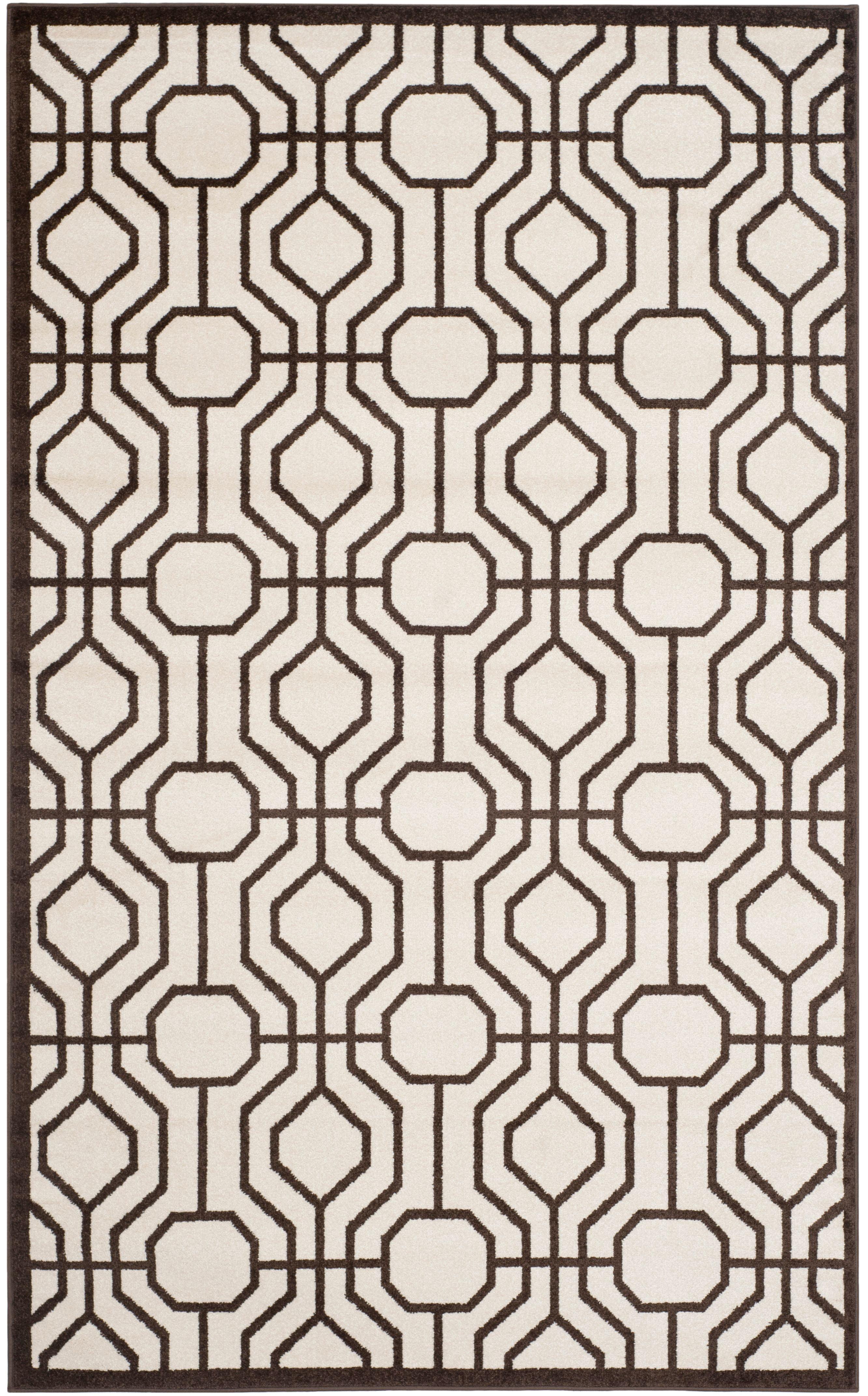 SAFAVIEH Amherst Vivian Geometric Area Rug, Ivory/Brown, 4' x 6'