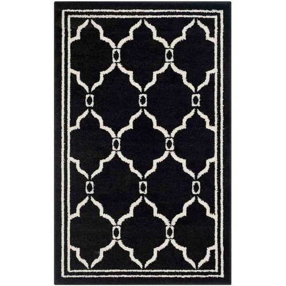 Amherst AMT414 Power Loomed Indoor Accent Rug - Anthracite/Ivory - 2'6"x4' - Safavieh