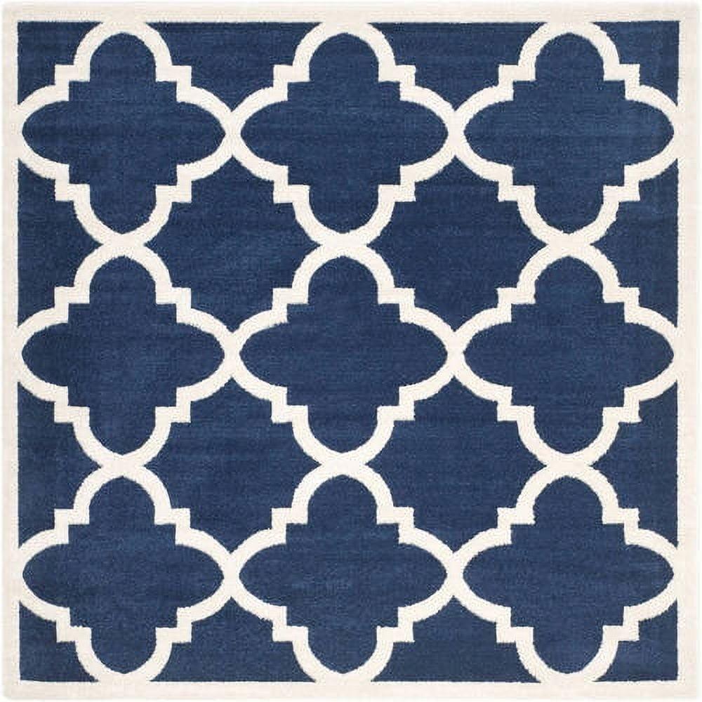 Amherst AMT423 Power Loomed Indoor Area Rug - Navy/Beige - 5'3"x8' - Safavieh