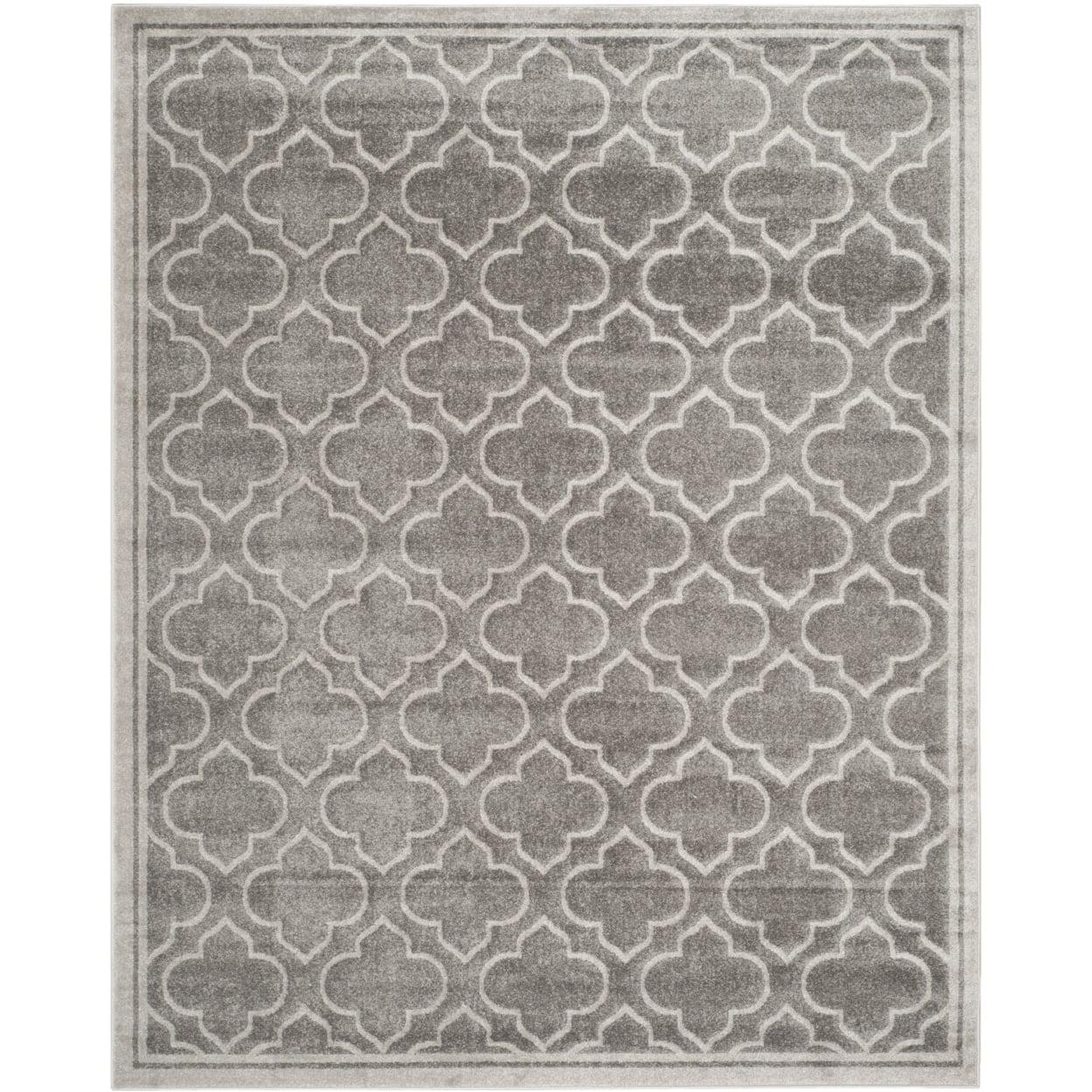 Geometric Duo-Tone Grey Easy-Care 6' x 9' Synthetic Area Rug