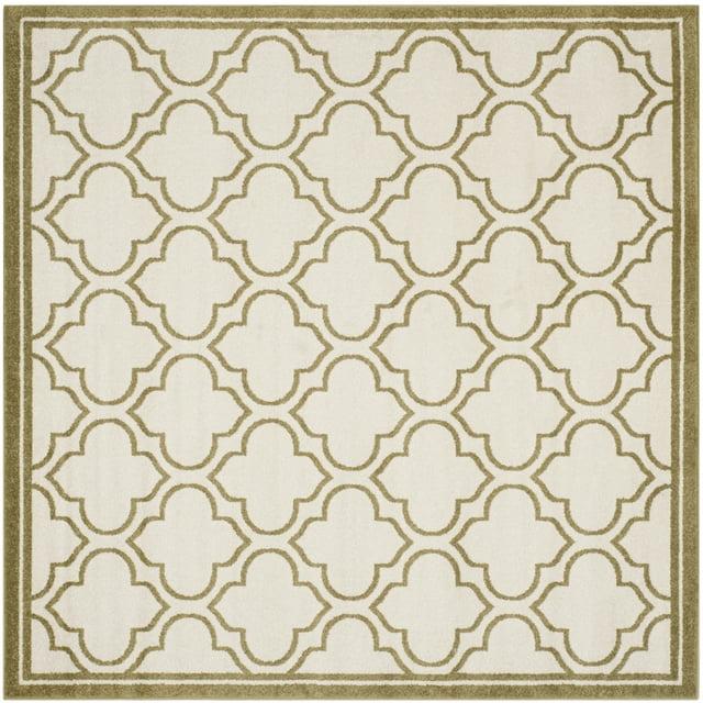 Amherst AMT412 Power Loomed Area Rug - Ivory/Light Green - 7'x7' - Safavieh.