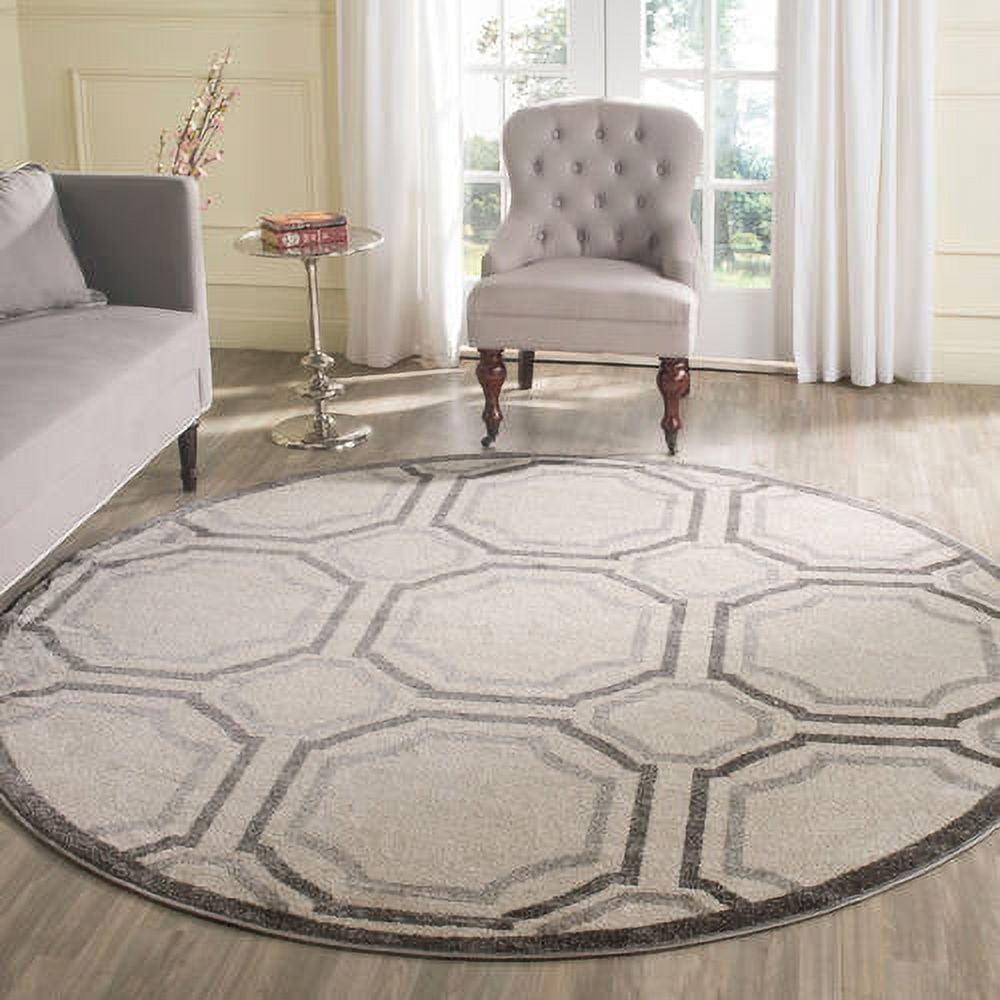 SAFAVIEH Amherst Winnie Geometric Area Rug, Ivory/Light Grey, 9' x 12'