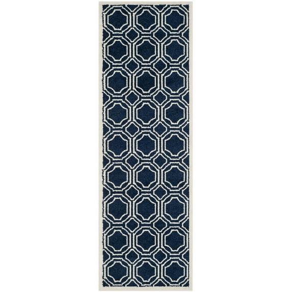 Amherst AMT411 Power Loomed Runner Rug - Navy/Ivory - 2'3"x11' - Safavieh.