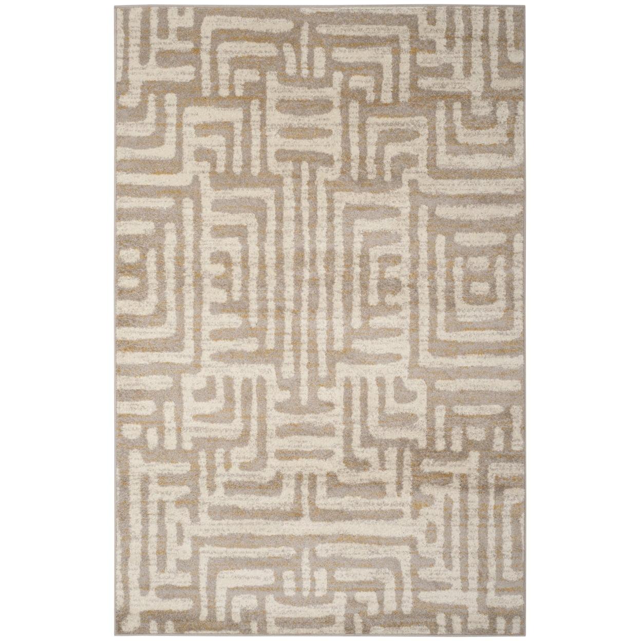 Multicolor Geometric Synthetic 4' x 6' Easy Care Rug