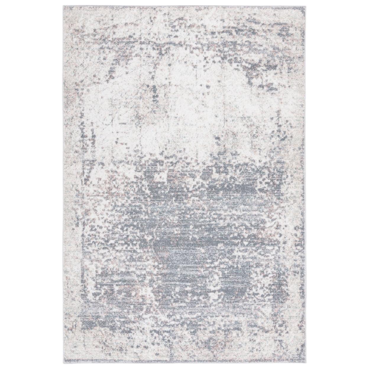 Amsterdam Gray and Beige Synthetic Area Rug