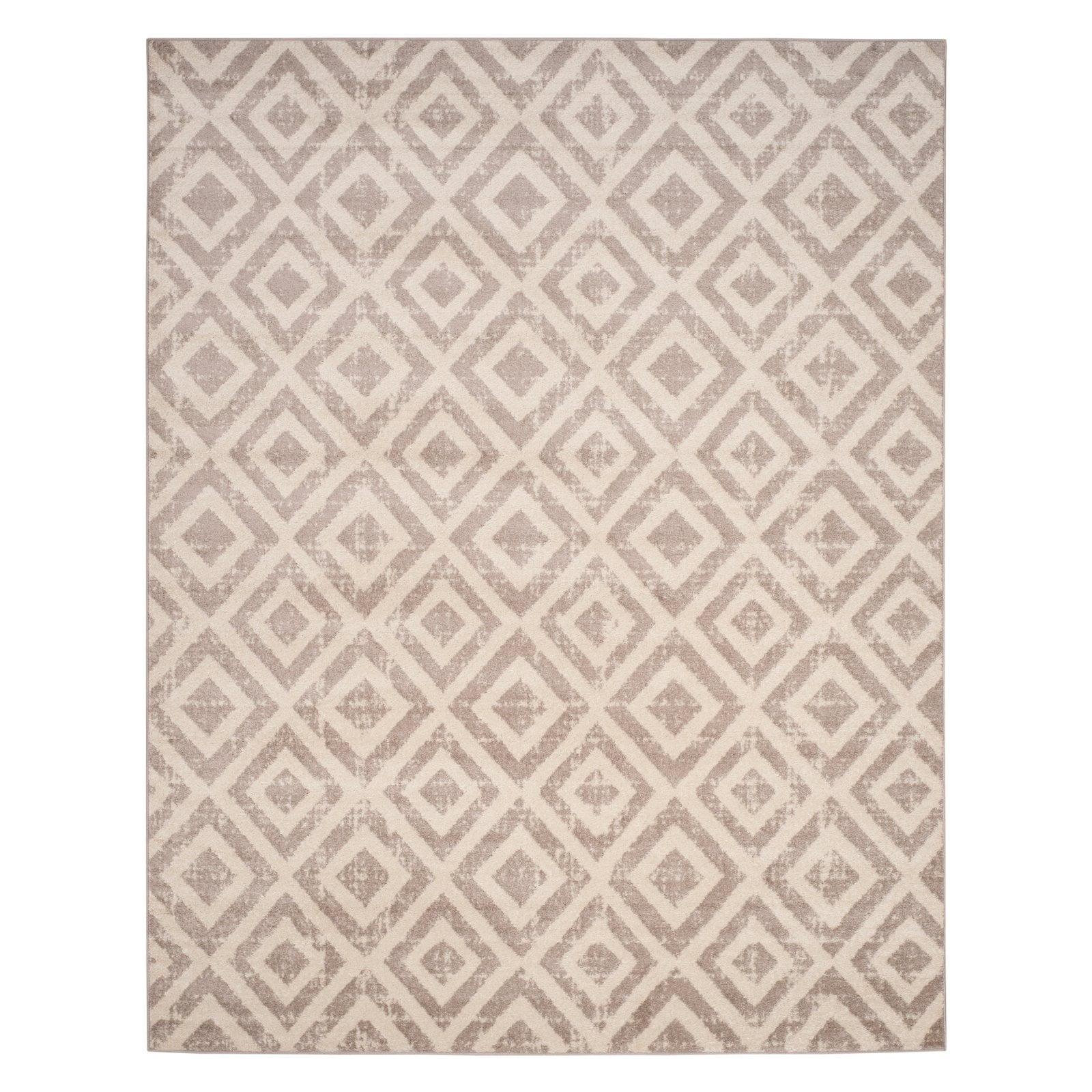 SAFAVIEH Amsterdam Duncan Geometric Area Rug, Ivory/Mauve, 10' x 14'