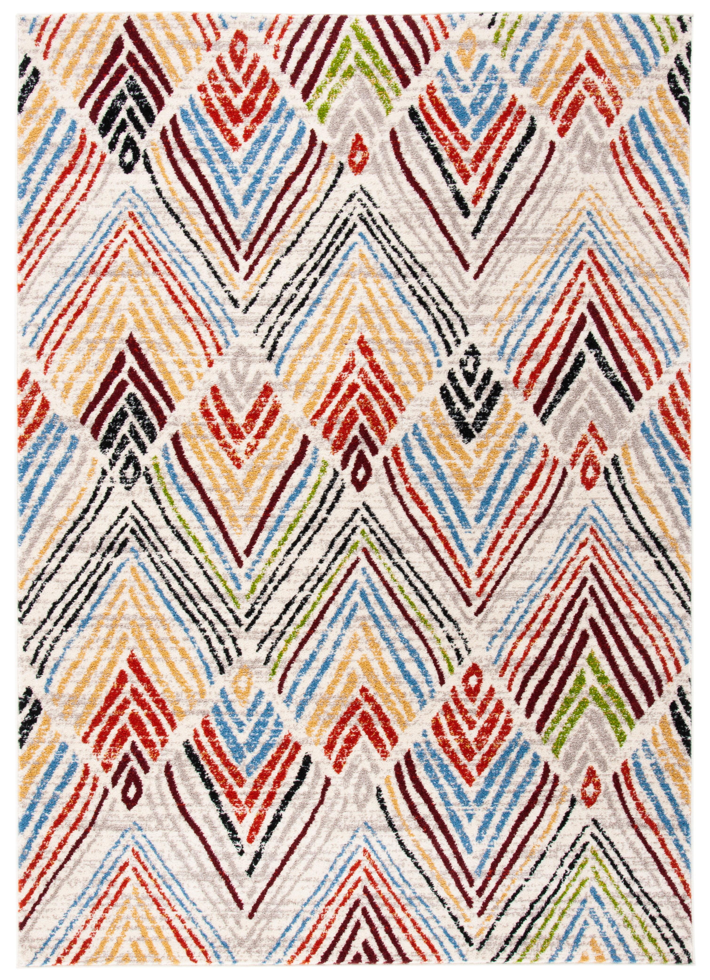 Amsterdam AMS110 Power Loomed Indoor Area Rug - Ivory/Red - 5'1"x7'6" - Safavieh