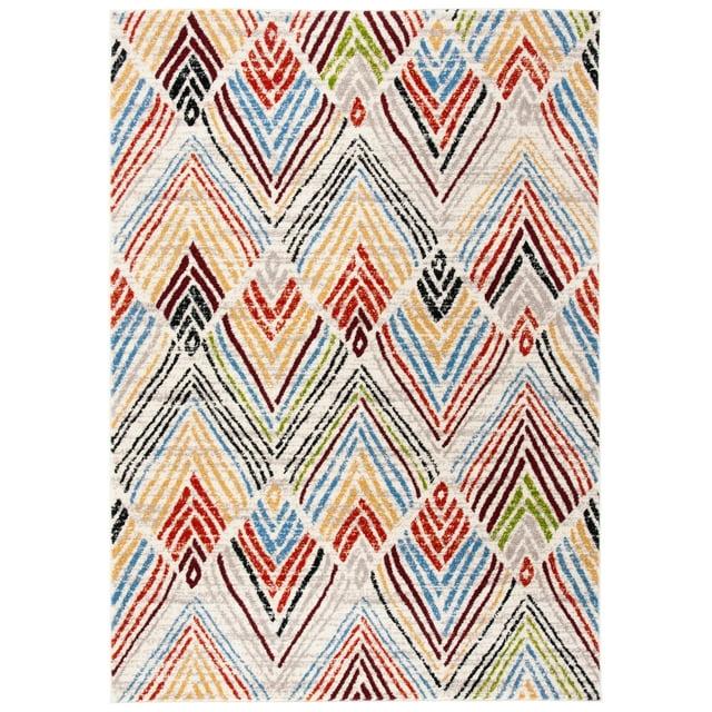 Amsterdam AMS110 Power Loomed Indoor Area Rug - Ivory/Red - 5'1"x7'6" - Safavieh