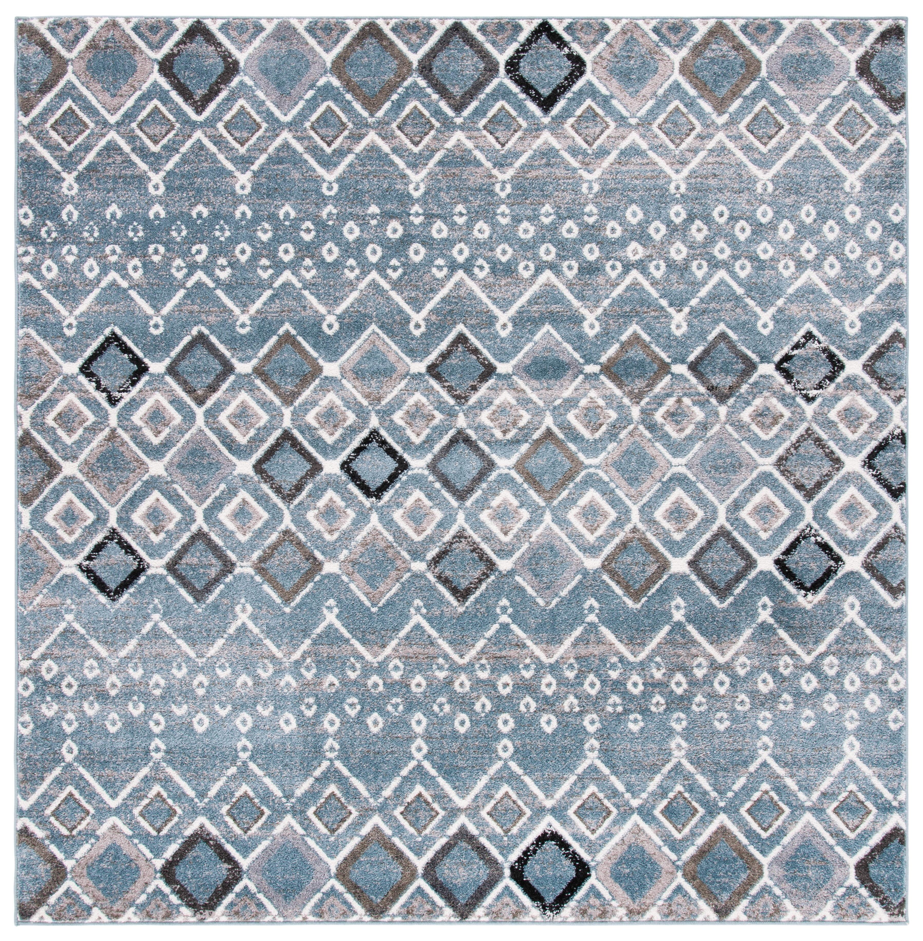 Safavieh Amsterdam Gladwin Geometric Area Rug, Blue/Ivory, 5'1" x 5'1" Square