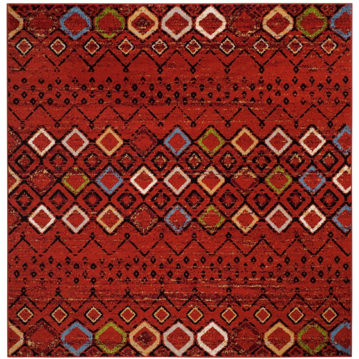Safavieh Amsterdam Gladwin Geometric Area Rug, Terracotta/Multi, 11' x 11' Square