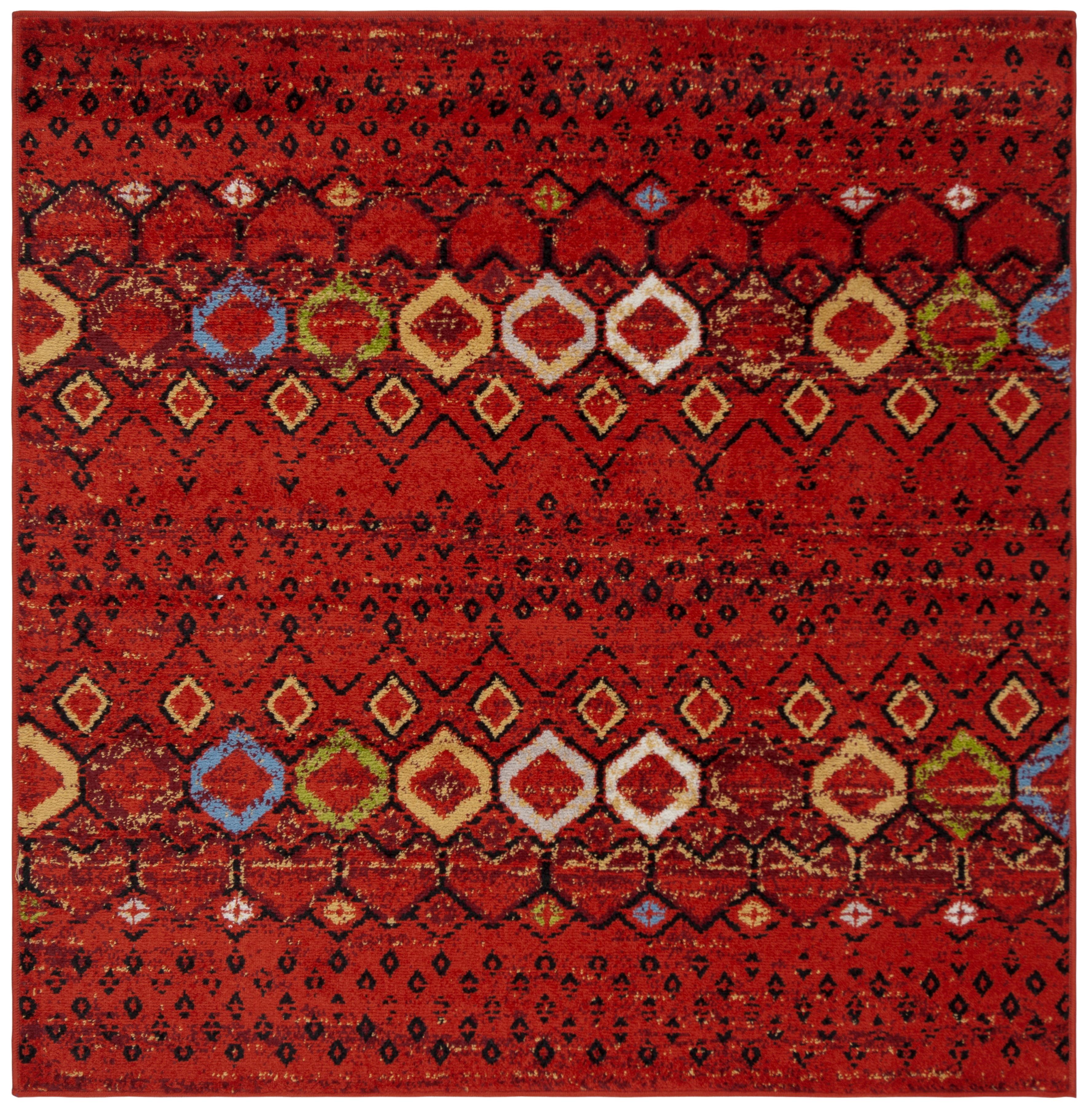 Safavieh Amsterdam Gladwin Geometric Area Rug, Terracotta/Multi, 5'1" x 5'1" Square