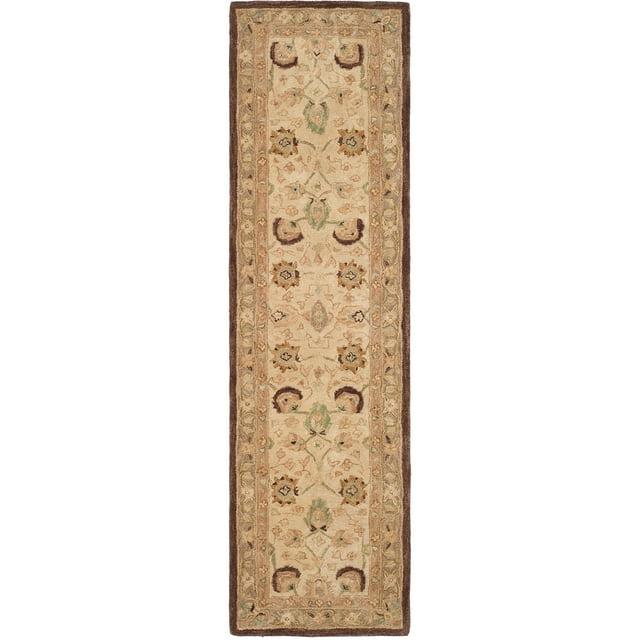 Anatolia AN512 Hand Tufted Indoor Runner Rug - Ivory/Brown - 2'3"x10' - Safavieh