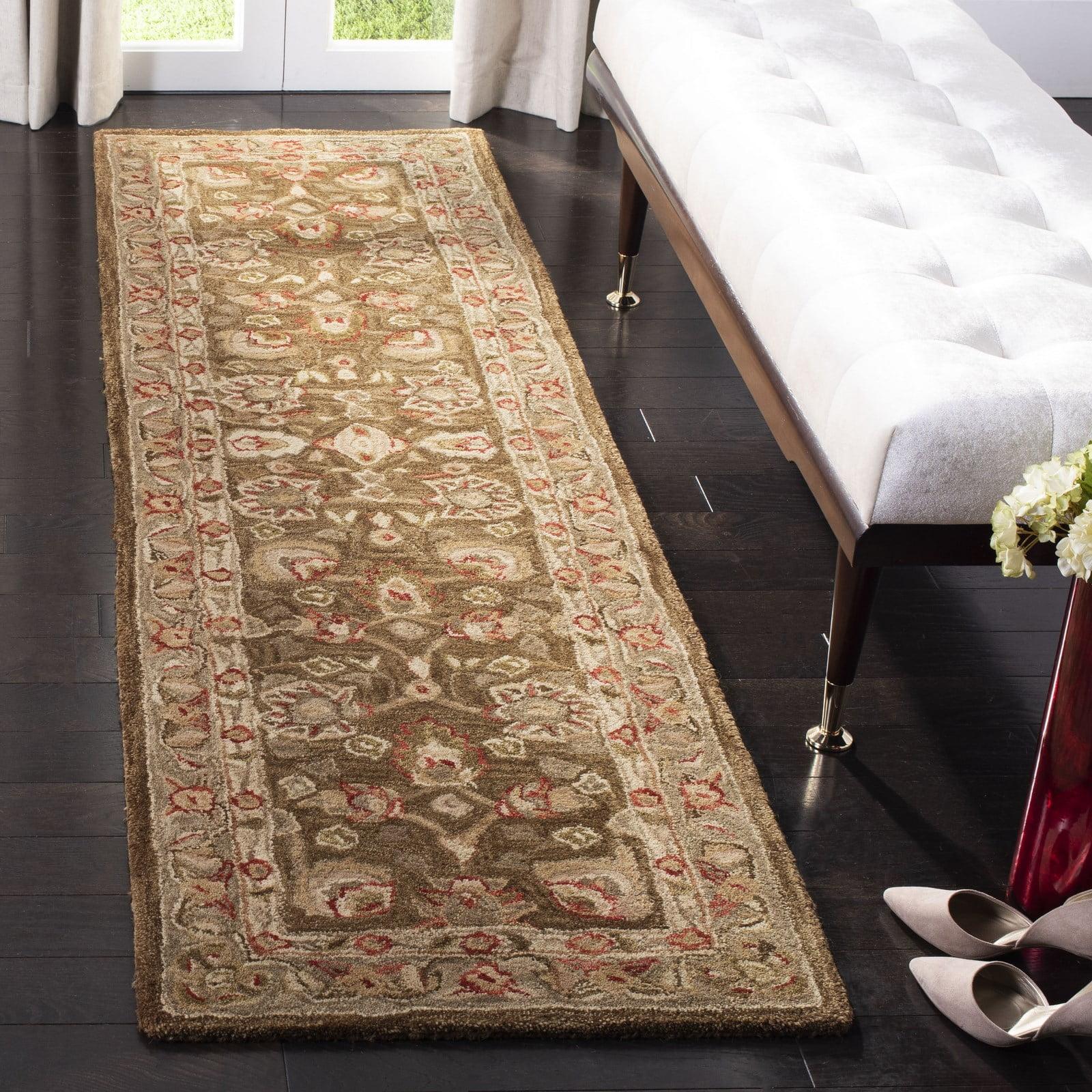 Anatolia AN512 Hand Tufted Indoor Runner Rug - Brown/Green - 2'3"x12' - Safavieh