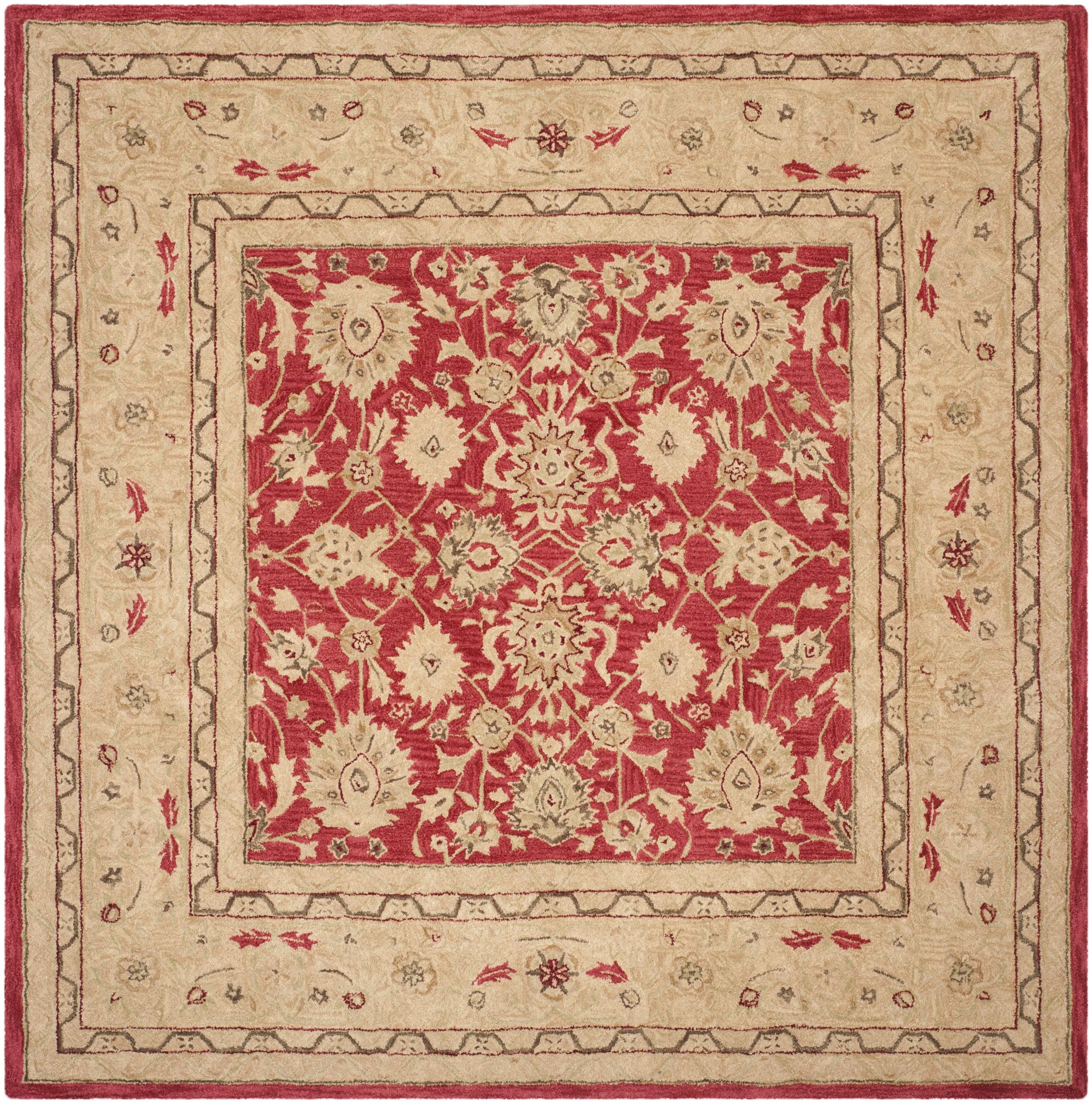 Anatolia AN522 Hand Tufted Indoor Area Rug - Red/Ivory - 8'x8' - Safavieh