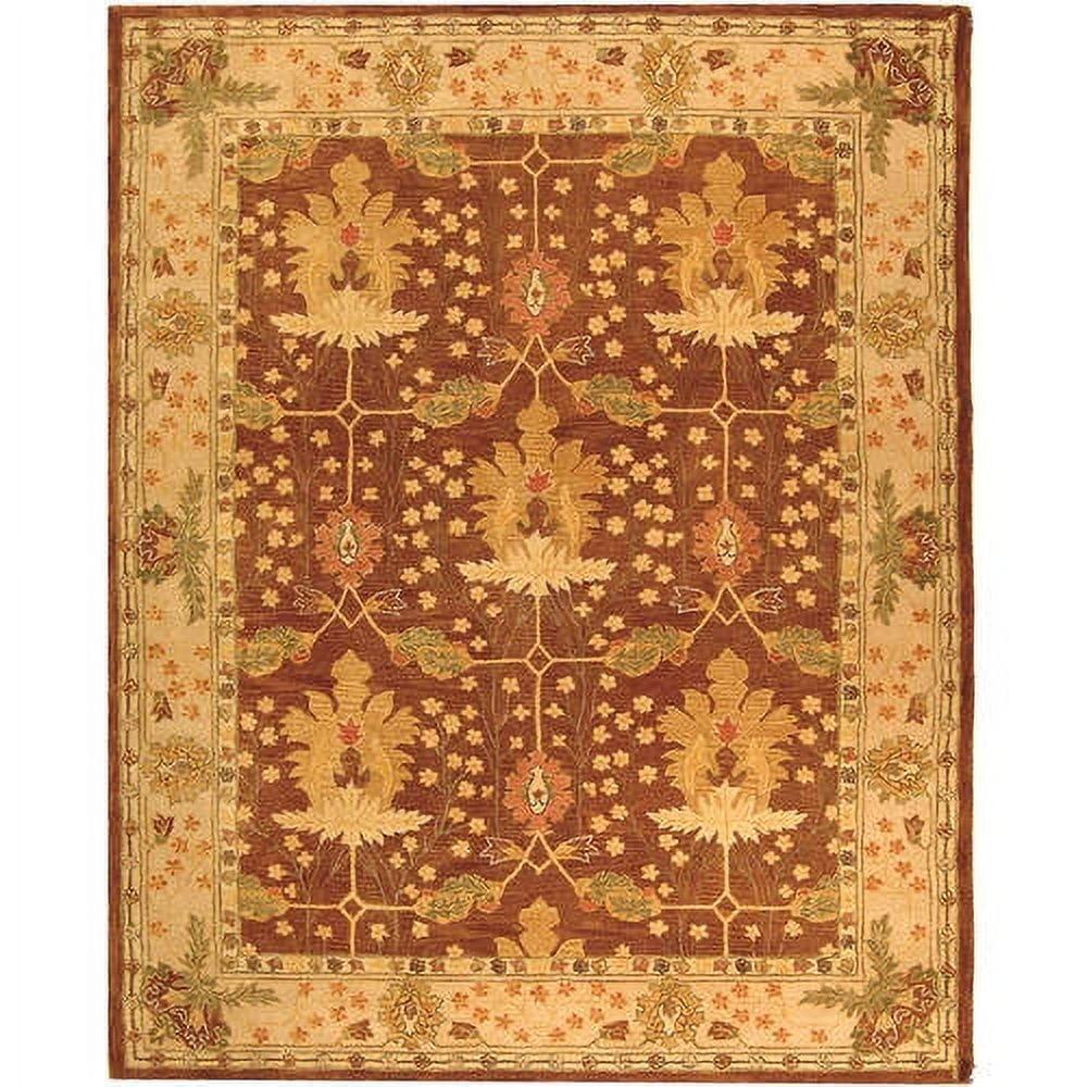 Anatolia Brown and Beige 8' x 10' Hand Tufted Wool Area Rug