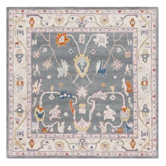 Anatolia AN513 Hand Tufted Area Rug  - Dark Grey/Ivory - 6'x6' - Safavieh.