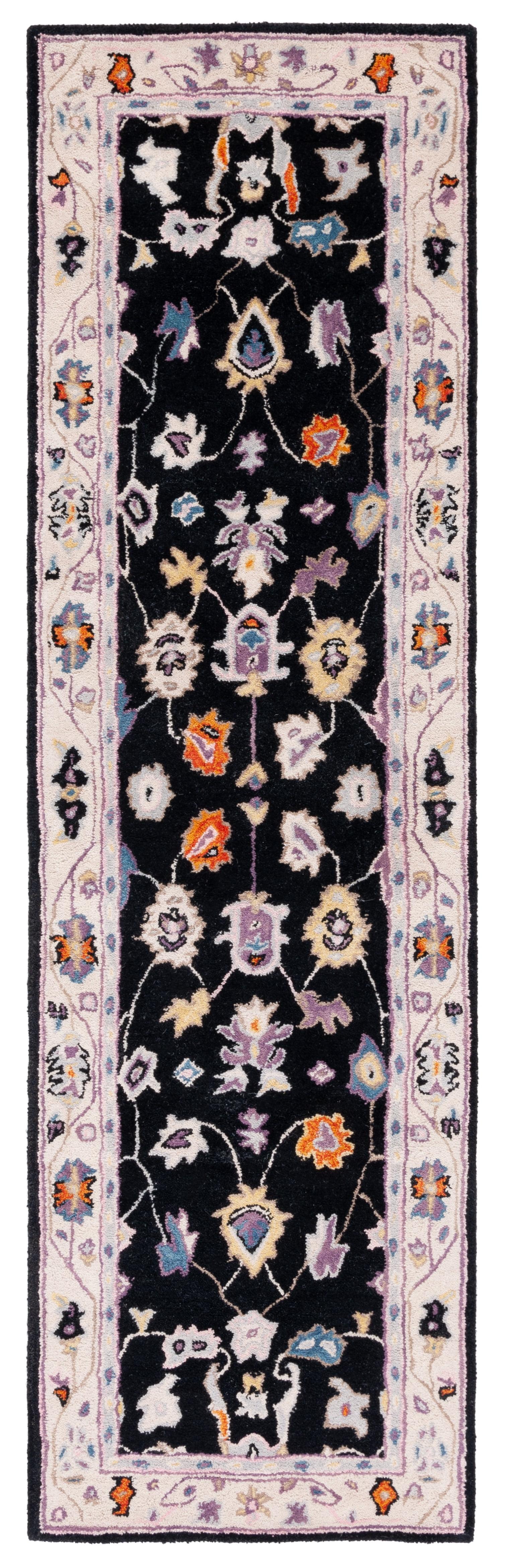 Anatolia AN513 Hand Tufted Runner Rug  - Black/Ivory - 2'3"x8' - Safavieh.