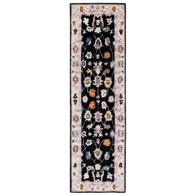 Anatolia AN513 Hand Tufted Runner Rug  - Black/Ivory - 2'3"x8' - Safavieh.