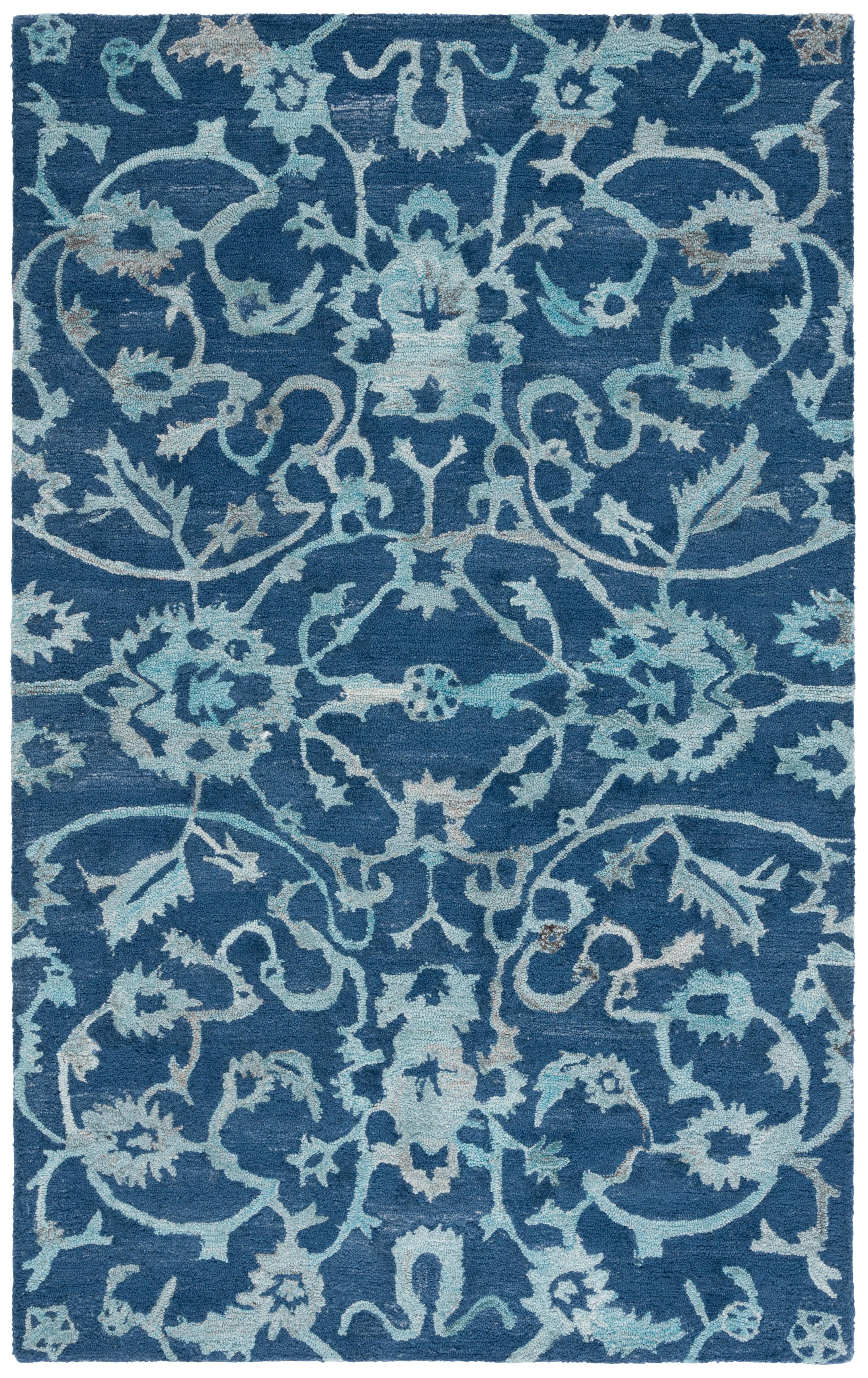 Anatolia AN401 Handmade Tufted Accent Rug - Navy - 3' X 5' - Safavieh