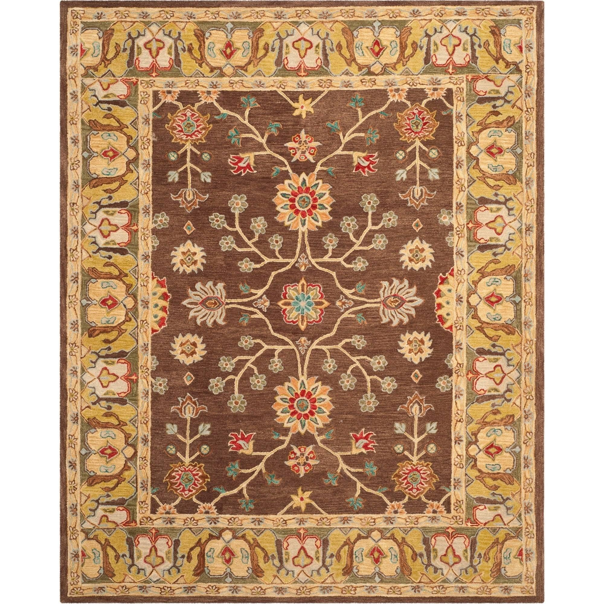 Anatolia AN562 Hand Tufted Indoor Area Rug - Brown/Gold - 9'x12' - Safavieh