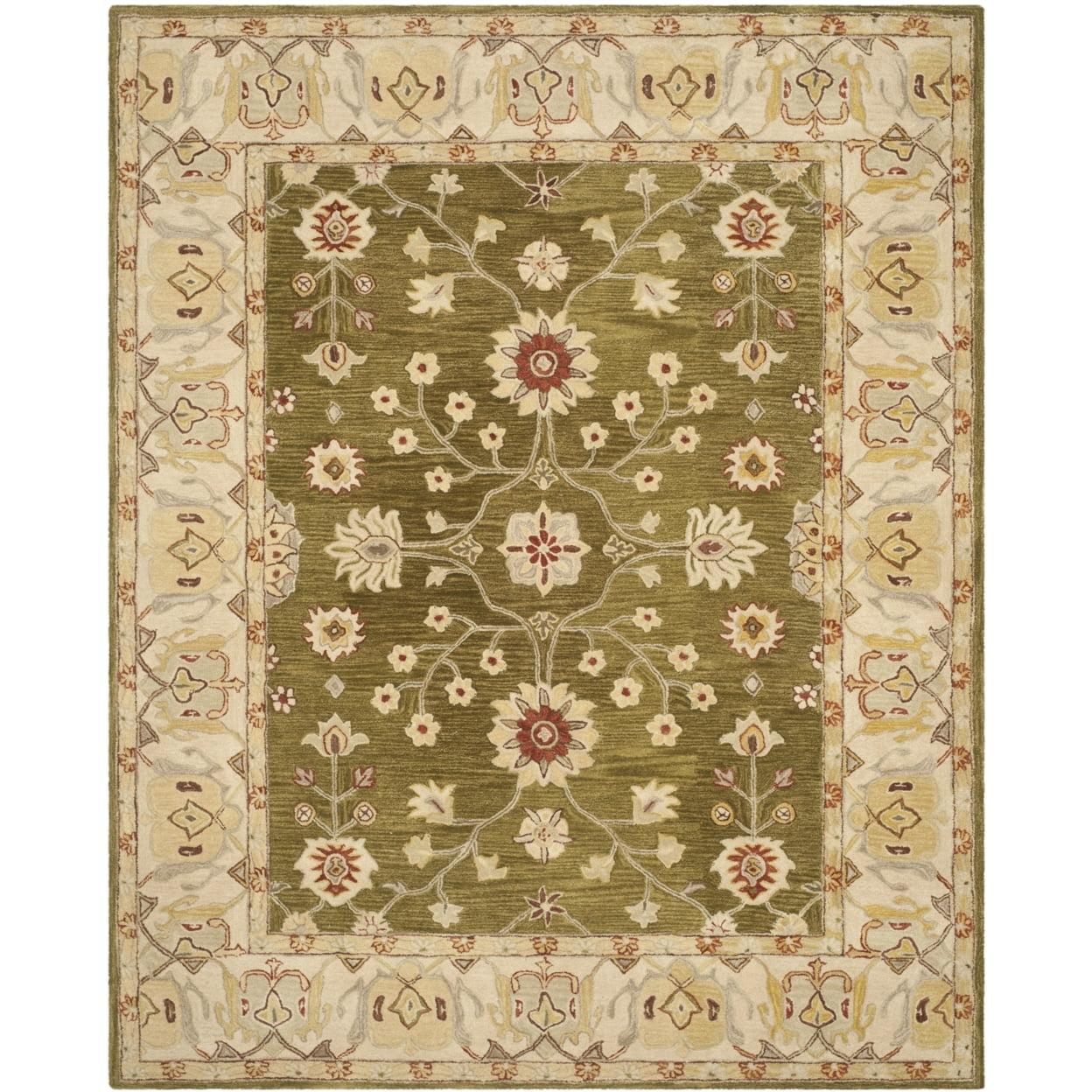 Anatolia AN562 Hand Tufted Indoor Area Rug - Moss/Ivory - 6' Round - Safavieh