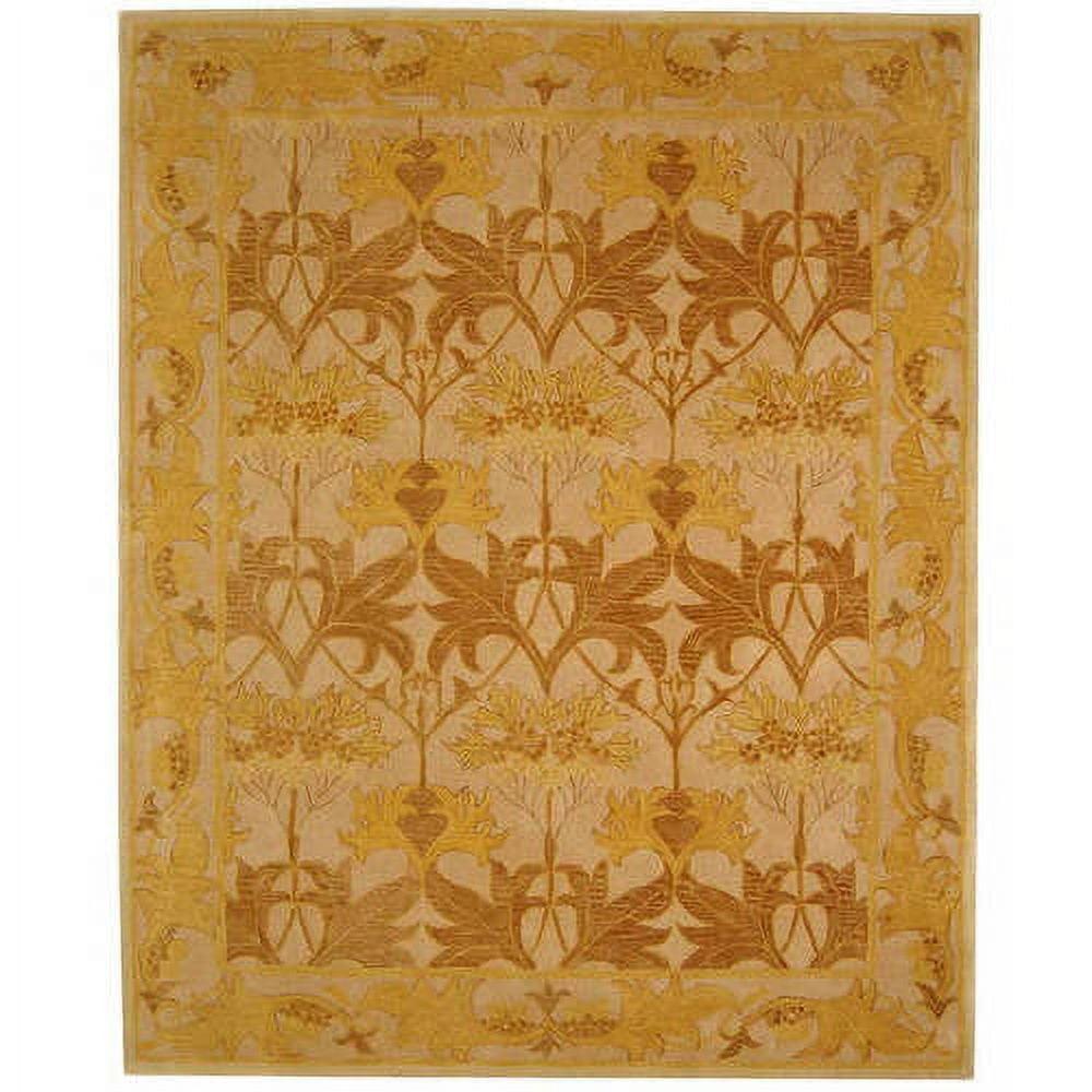 Elegant Ivory and Gold 4' x 6' Hand-Tufted Wool Area Rug