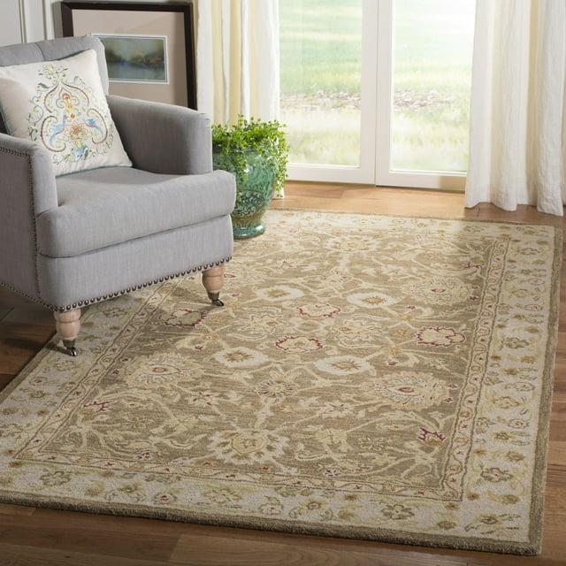 SAFAVIEH Anatolia Tracy Floral Wool Area Rug, Tan/Ivory, 11' x 15'