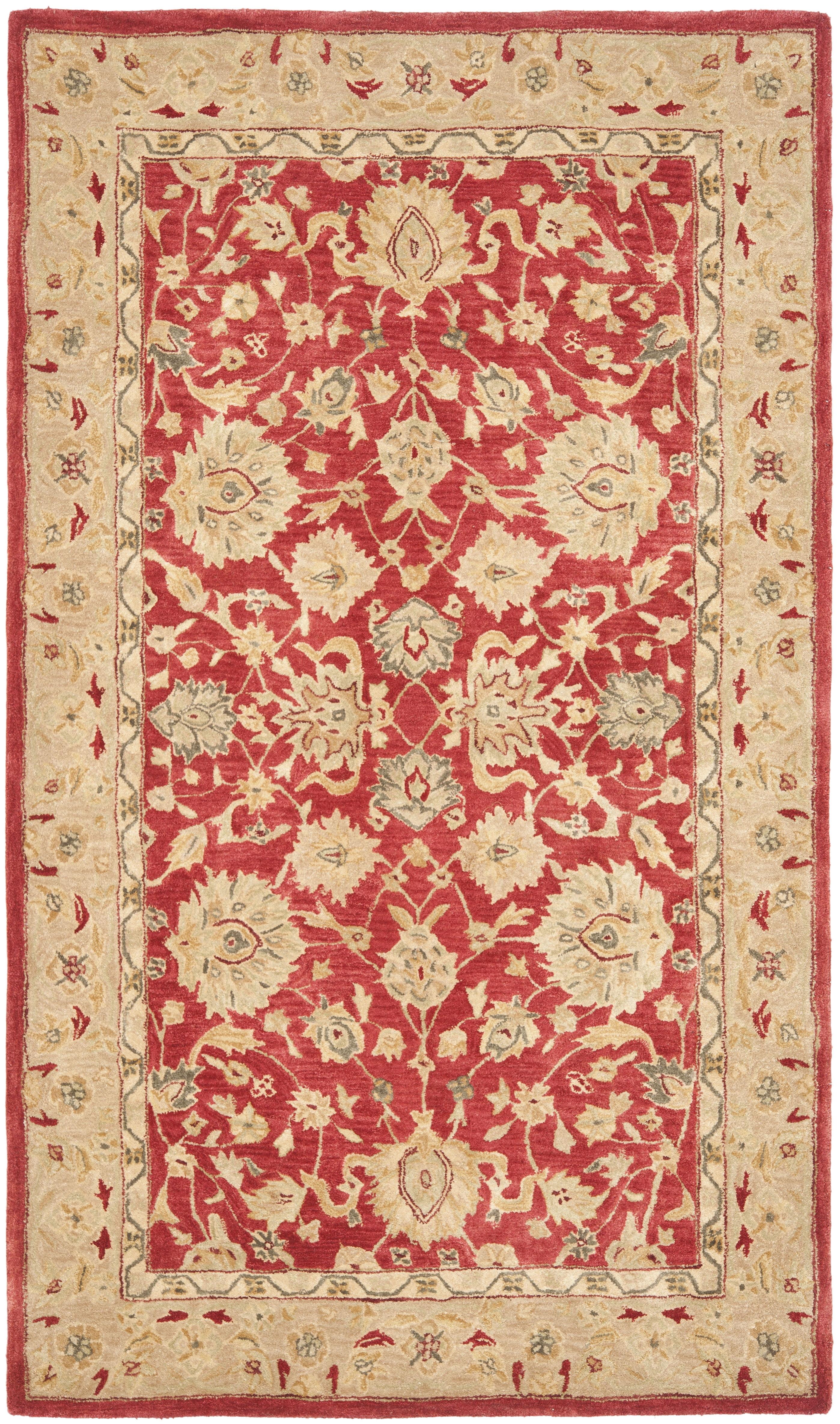 SAFAVIEH Anatolia Tracy Traditional Wool Area Rug, Red/Ivory, 9'6" x 13'6"
