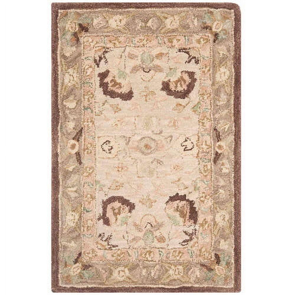 SAFAVIEH Anatolia Venice Floral Wool Area Rug, Ivory/Brown, 2' x 3'