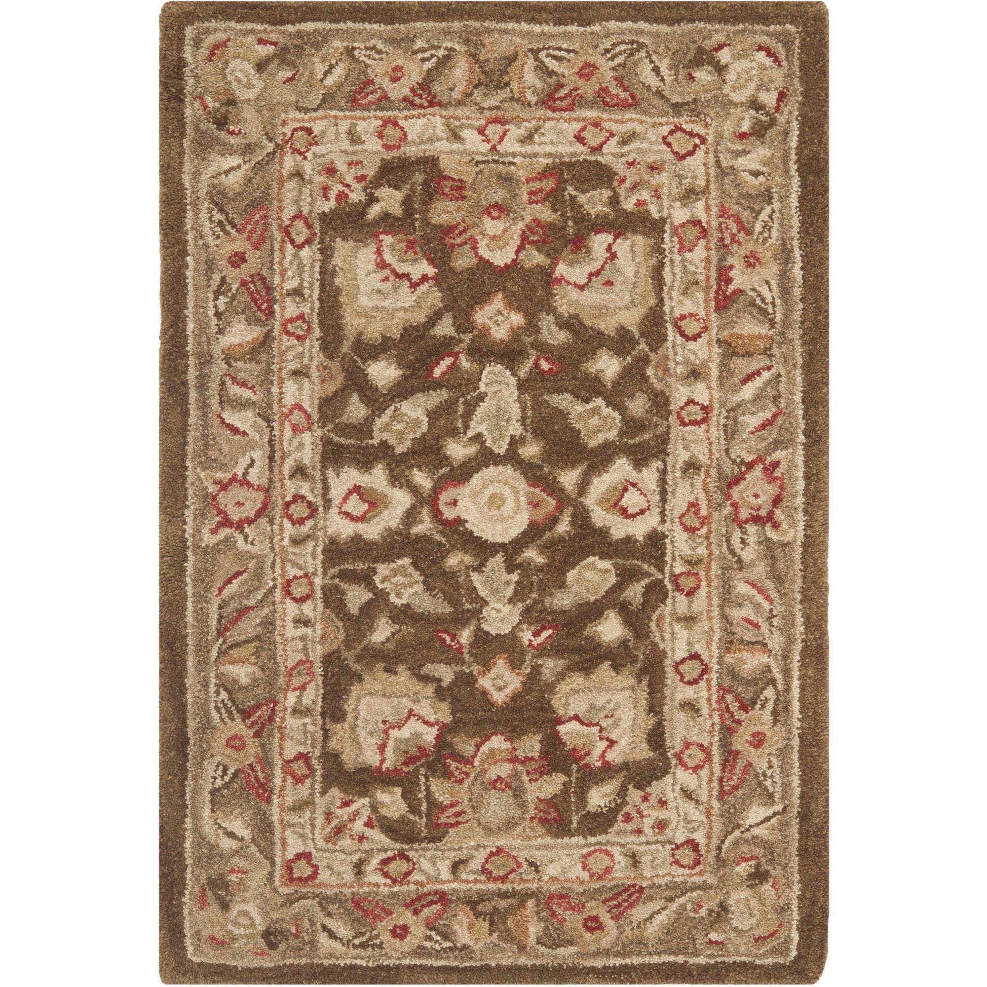 SAFAVIEH Anatolia Venice Traditional Wool Area Rug, Brown/Green, 2' x 3'