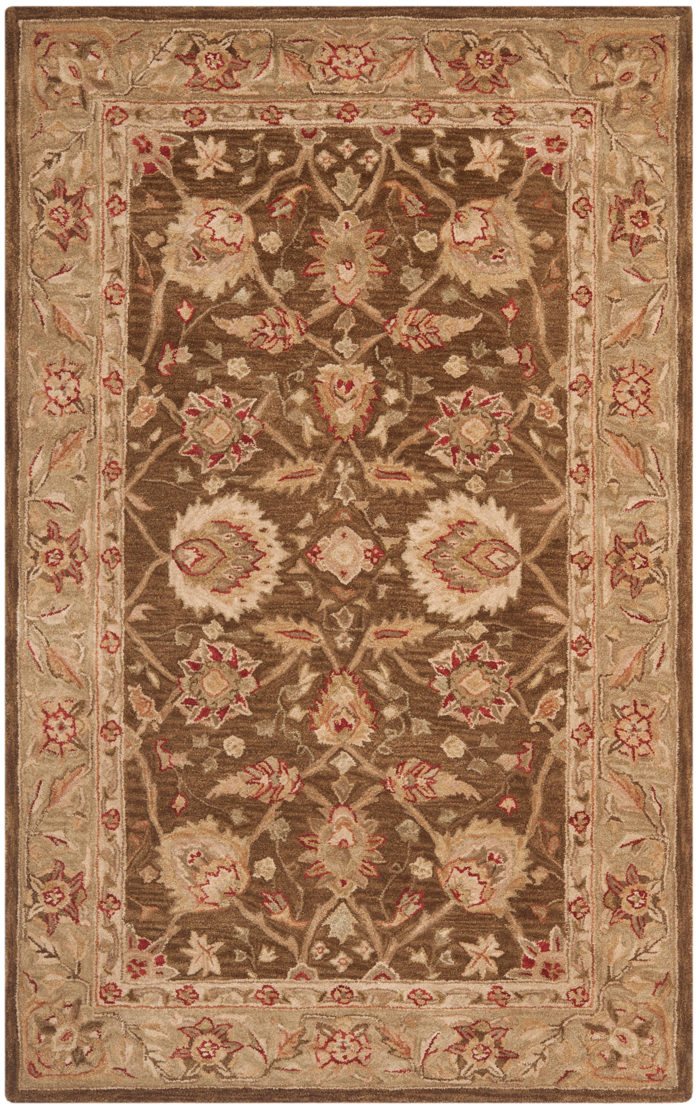 Anatolia AN512 Hand Tufted Indoor Area Rug - Brown/Green - 4'x6' - Safavieh