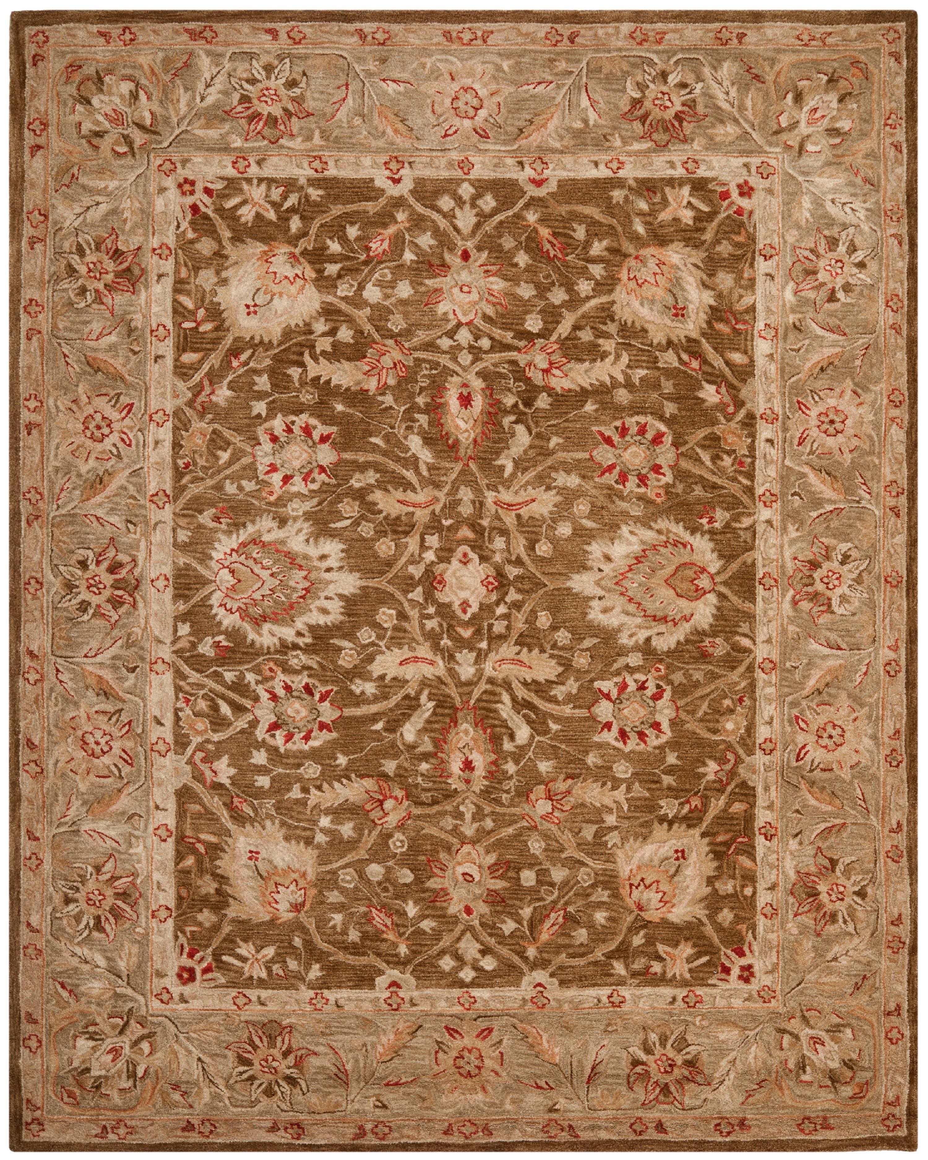 SAFAVIEH Anatolia Venice Traditional Wool Area Rug, Brown/Green, 9'6" x 13'6"