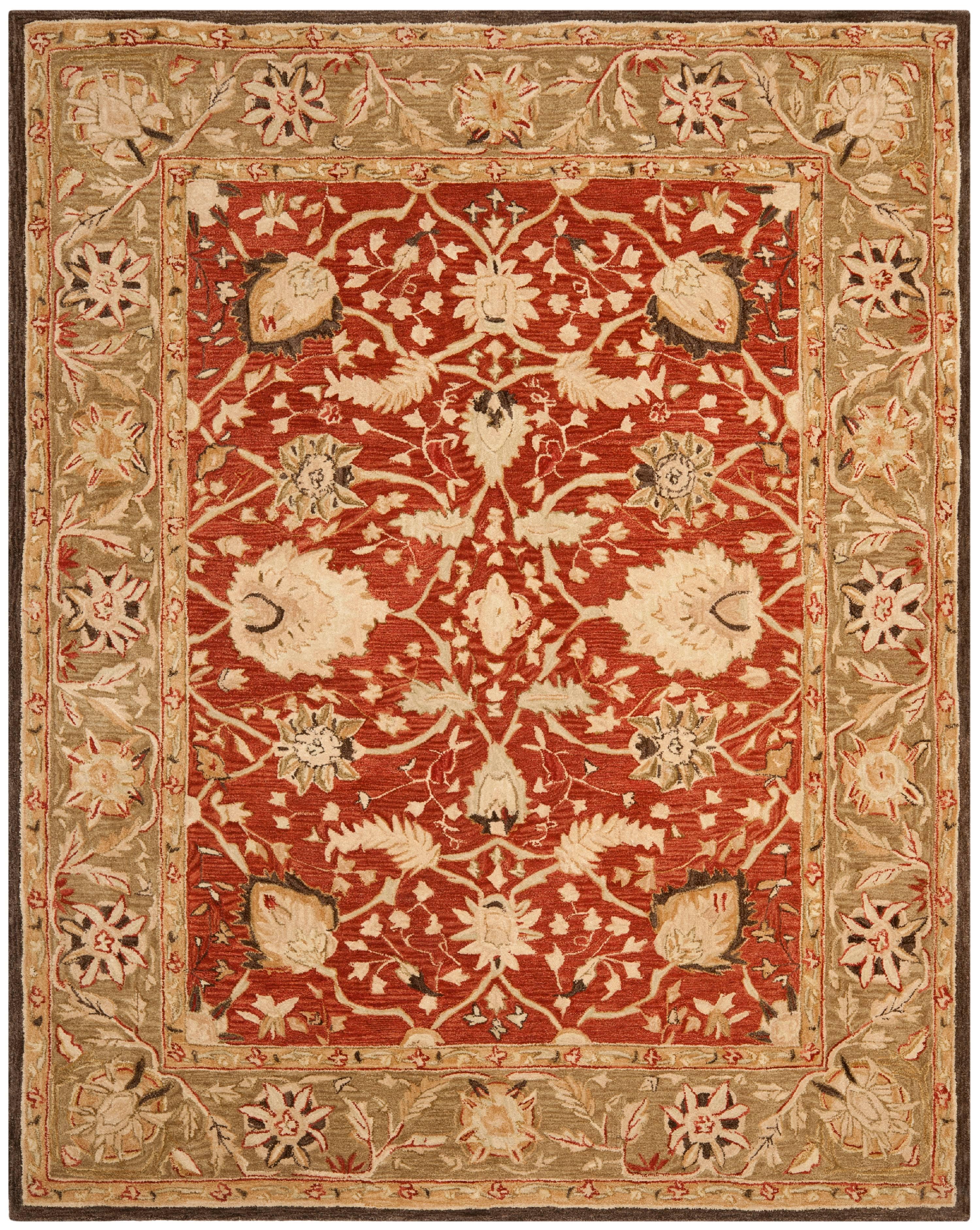 Anatolia AN512 Hand Tufted Indoor Area Rug - Rust/Green - 9'x12' - Safavieh