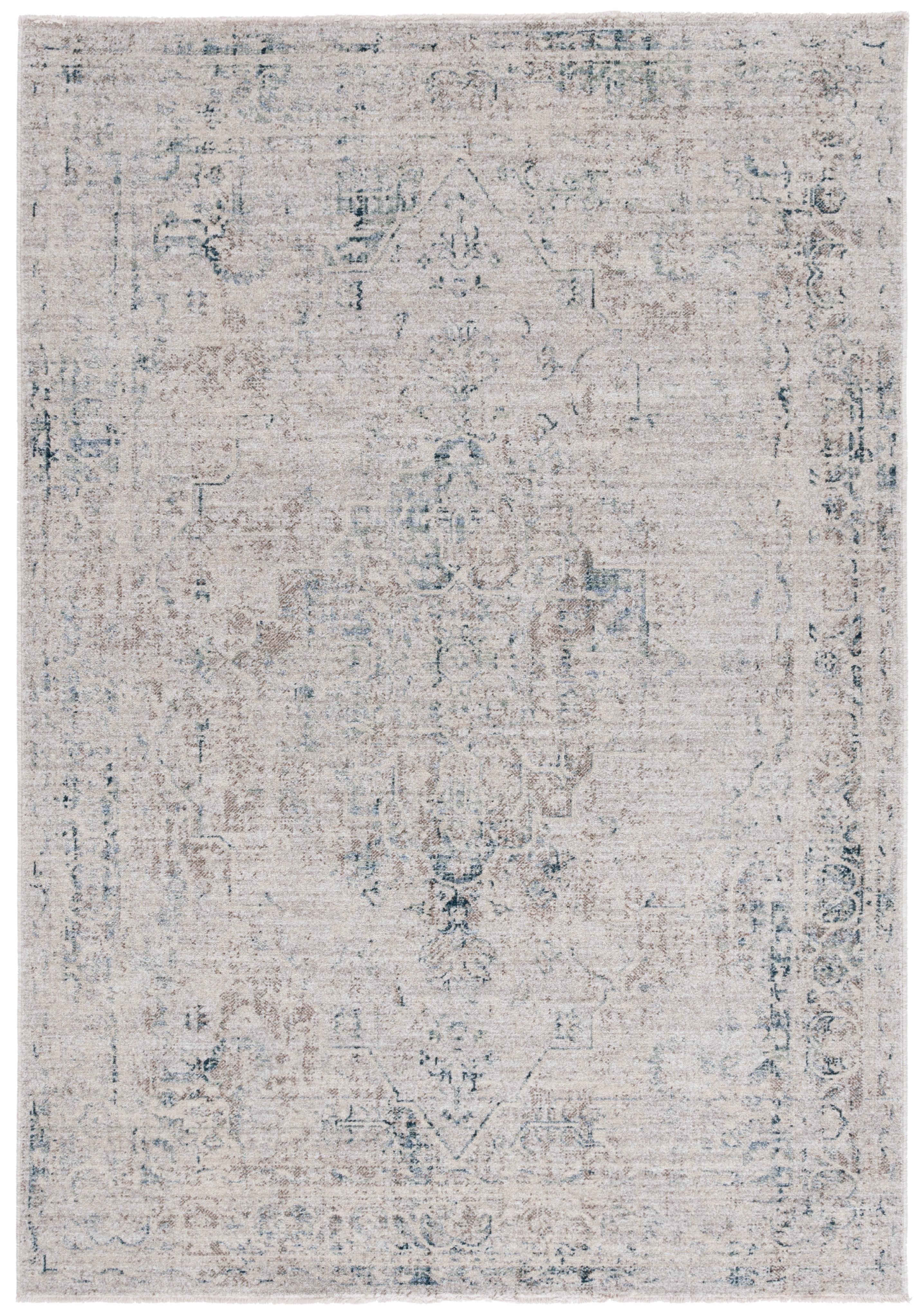 Antique Patina ANP650 Machine Made Loomed Area Rug - Grey/Blue - 4' X 5'-7" - Safavieh