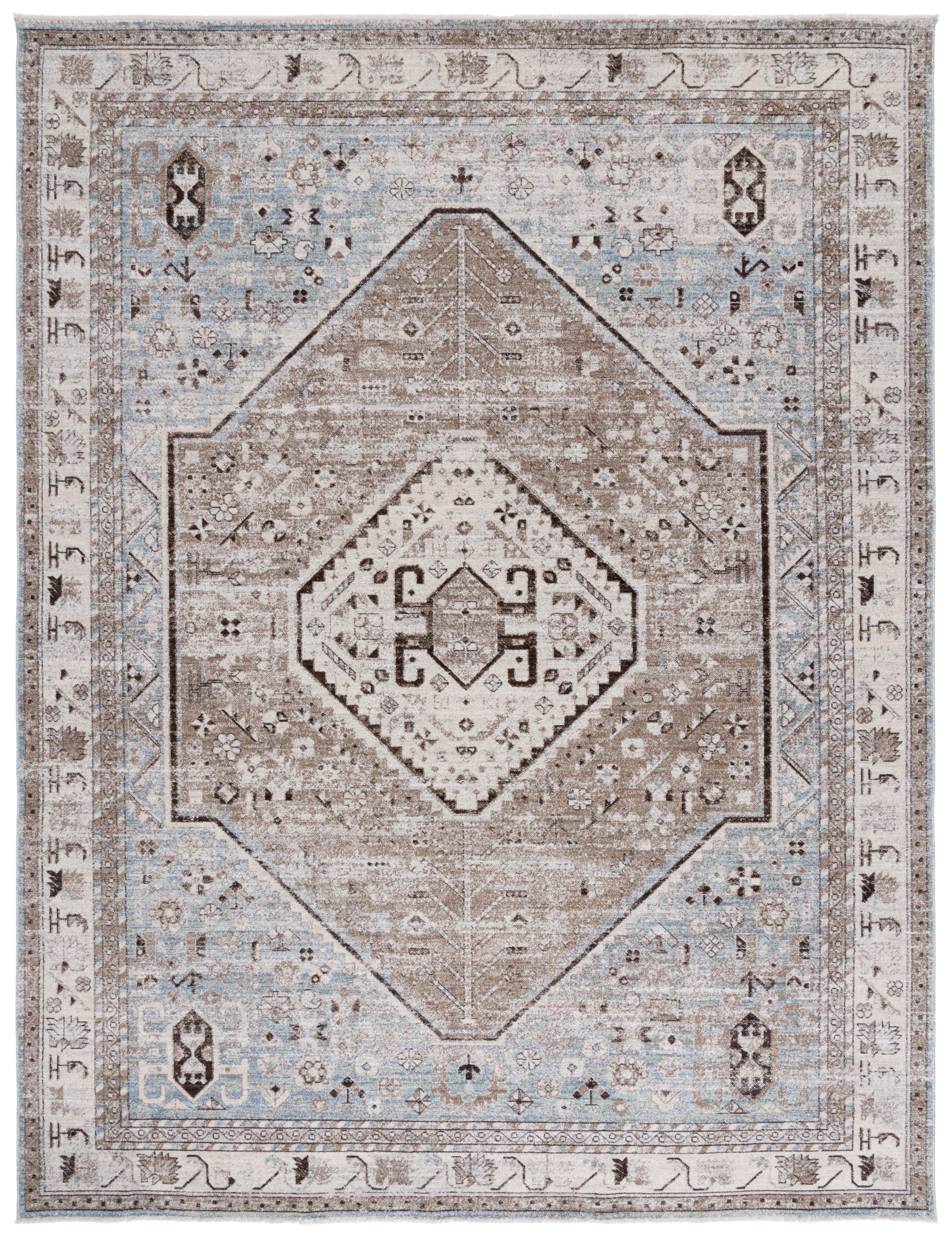 Antique Patina ANP646 Machine Made Loomed Area Rug - Blue/Beige - 9'-0" x 11'-6" - Safavieh
