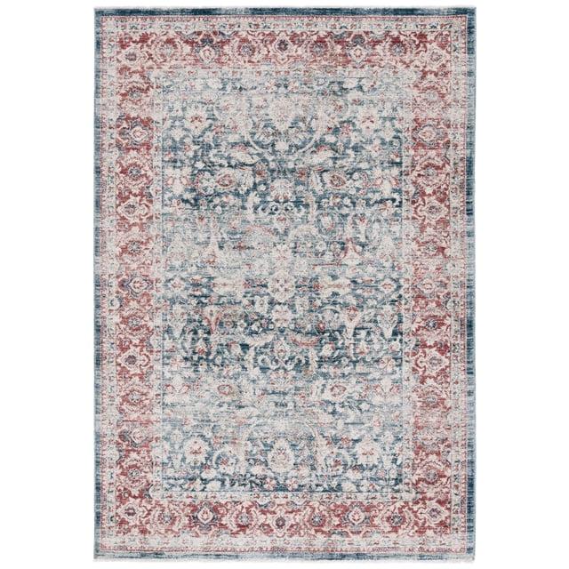 Antique Patina ANP640 Machine Made Loomed Area Rug - Blue/Rust - 5'-3" X 7'-7" - Safavieh