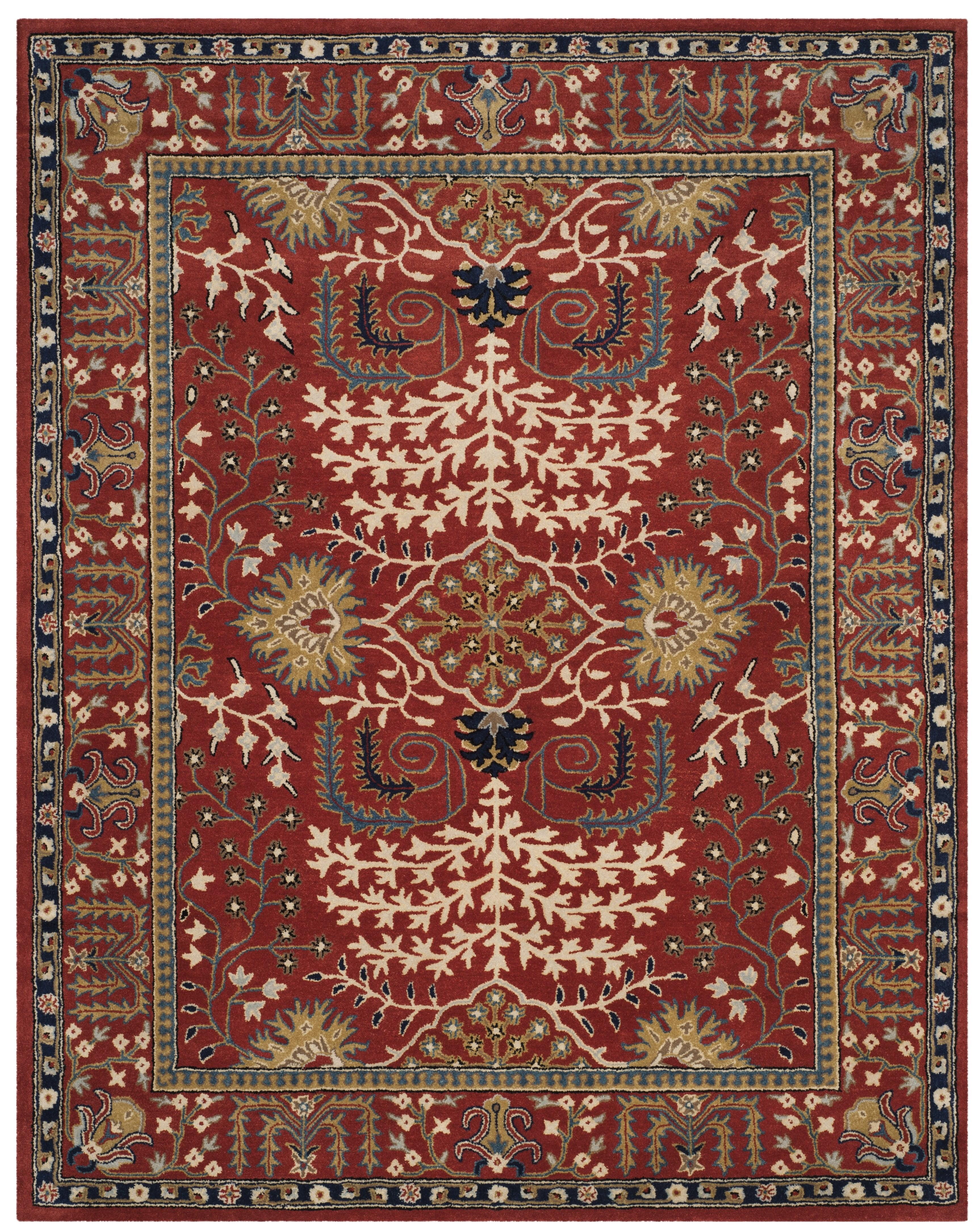 Antiquity Hand-Tufted Red and Multi Wool Area Rug