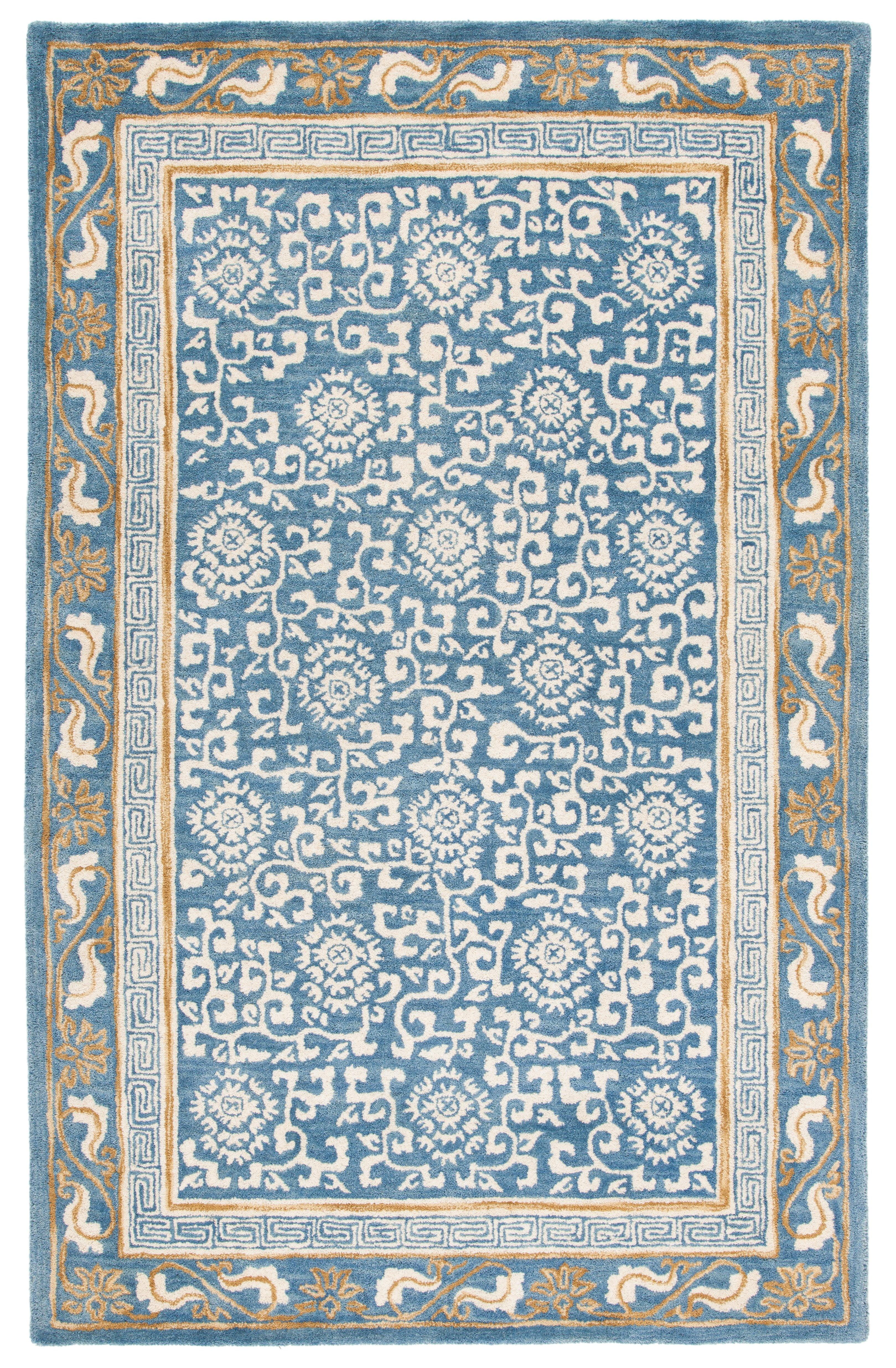 Antiquity AT860 Hand Tufted Indoor Area Rug - Blue/Ivory - 8'x10' - Safavieh