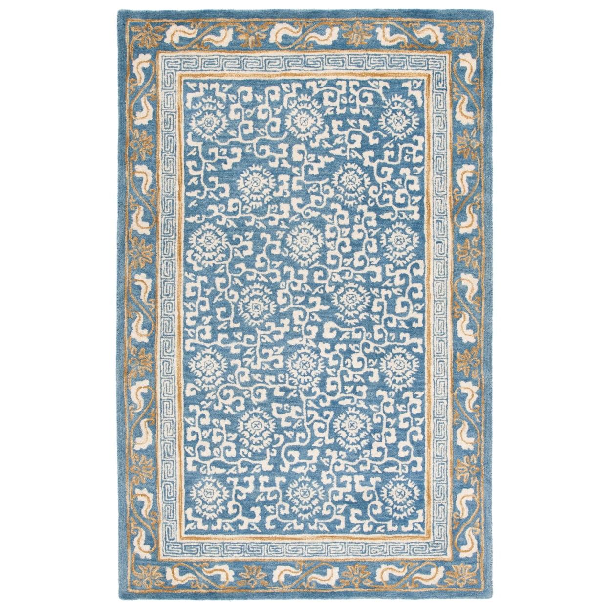 Antiquity AT860 Hand Tufted Indoor Area Rug - Blue/Ivory - 5'x8' - Safavieh