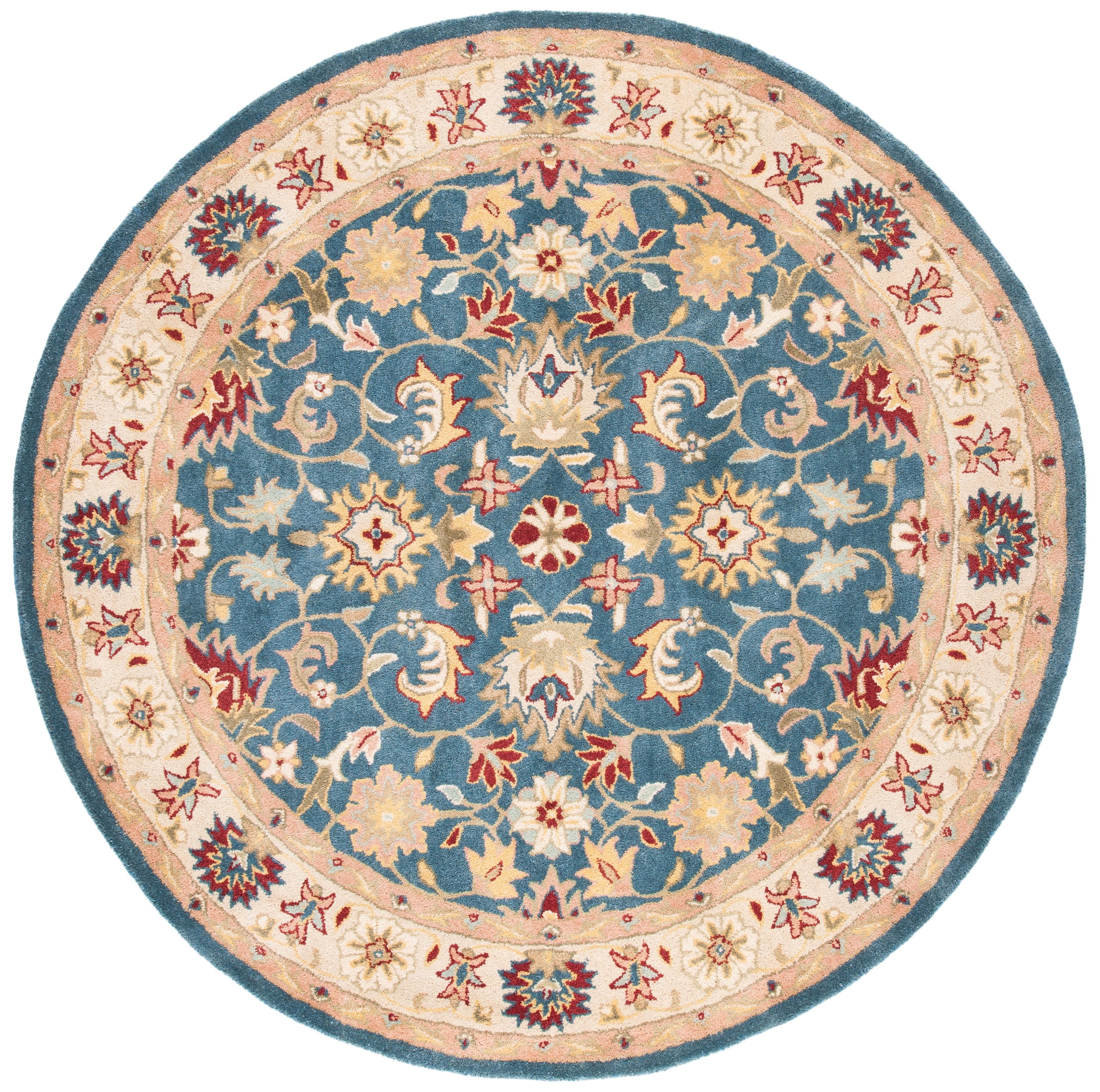 Antiquity AT511 Hand Tufted Indoor Area Rug - Navy/Beige - 6'x9' - Safavieh