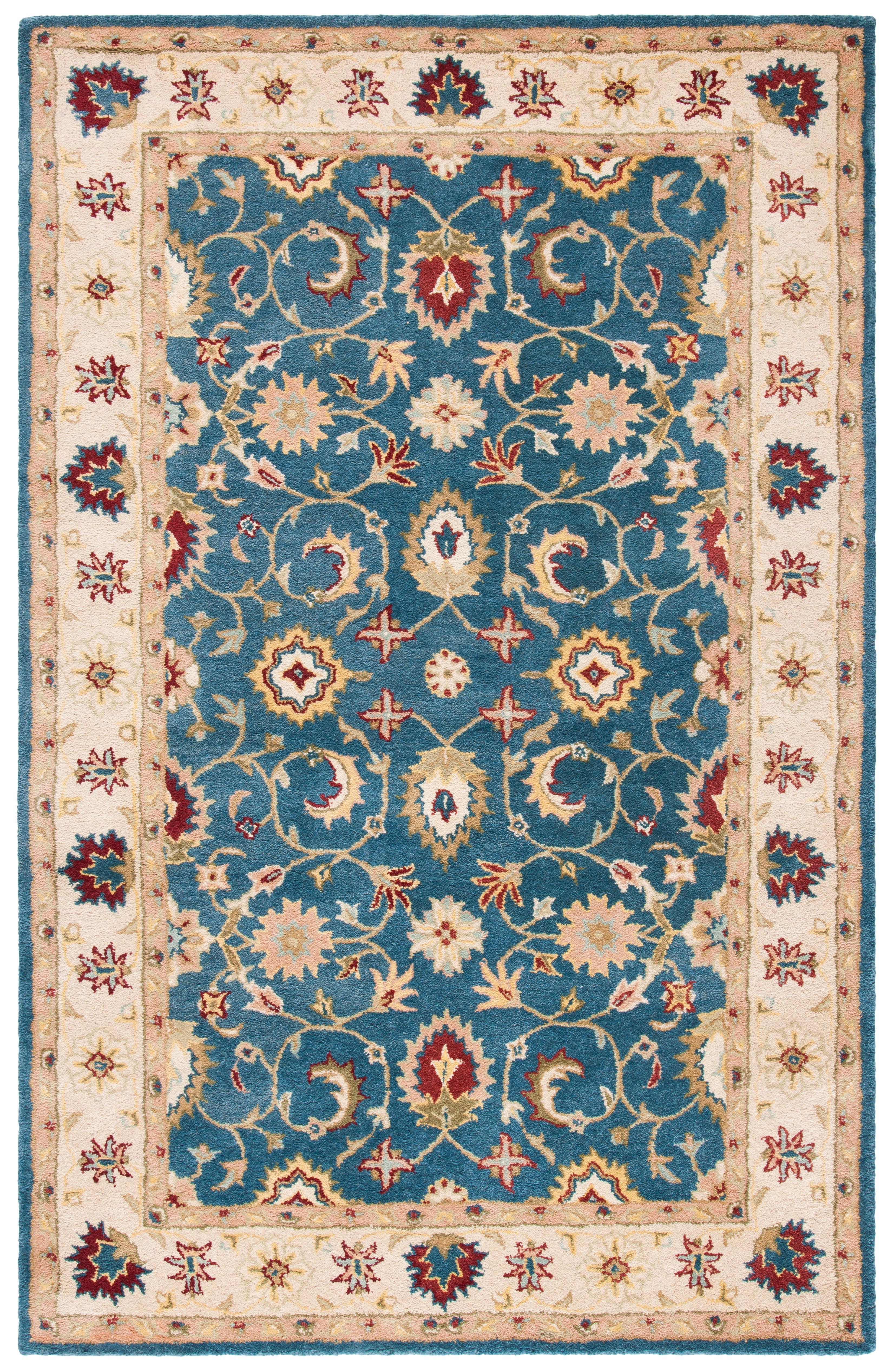 Antiquity AT15 Hand Tufted Indoor Area Rug - Blue/Beige - 5'x8' - Safavieh