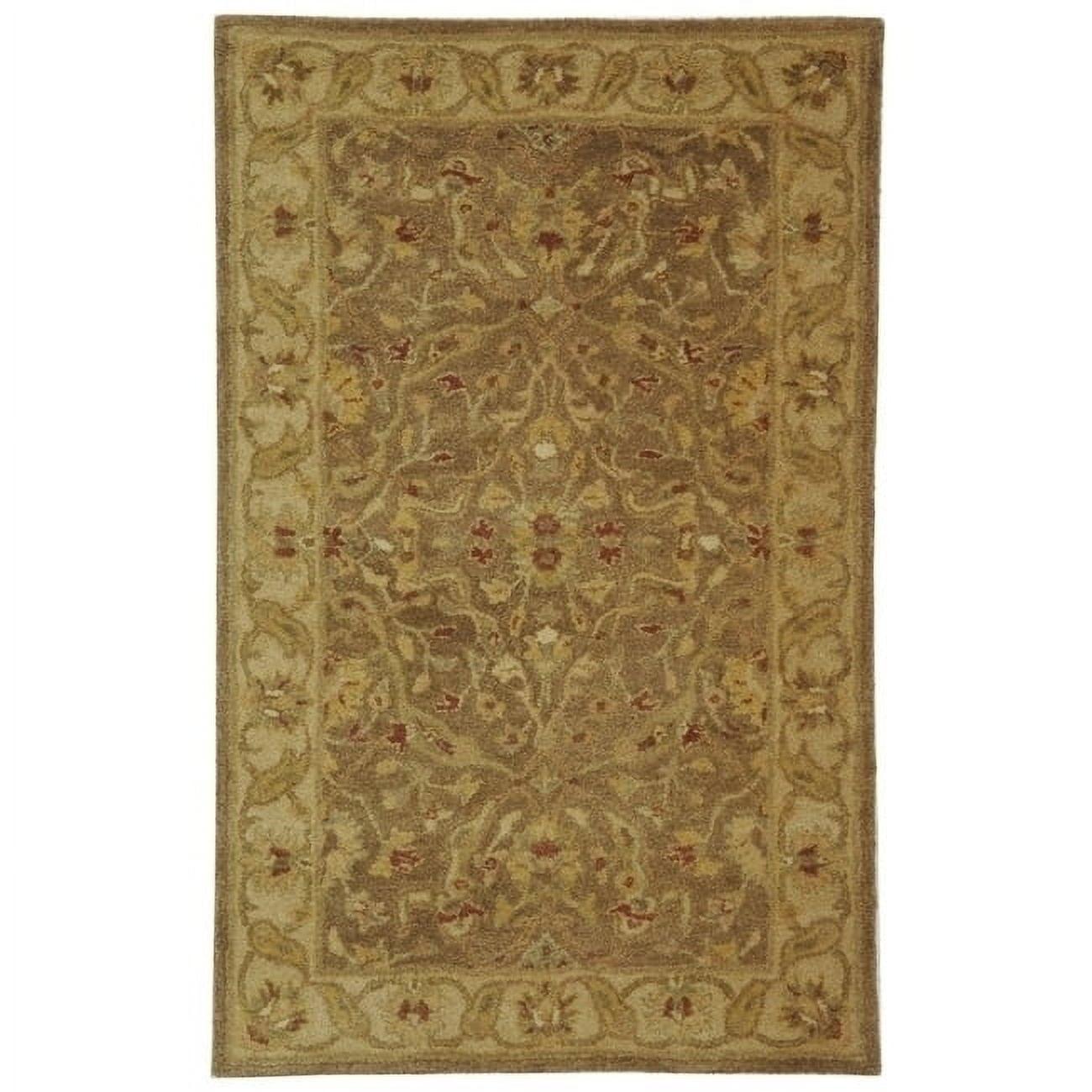 SAFAVIEH Antiquity Beaufort Traditional Floral Wool Area Rug, Brown/Gold, 3' x 5'